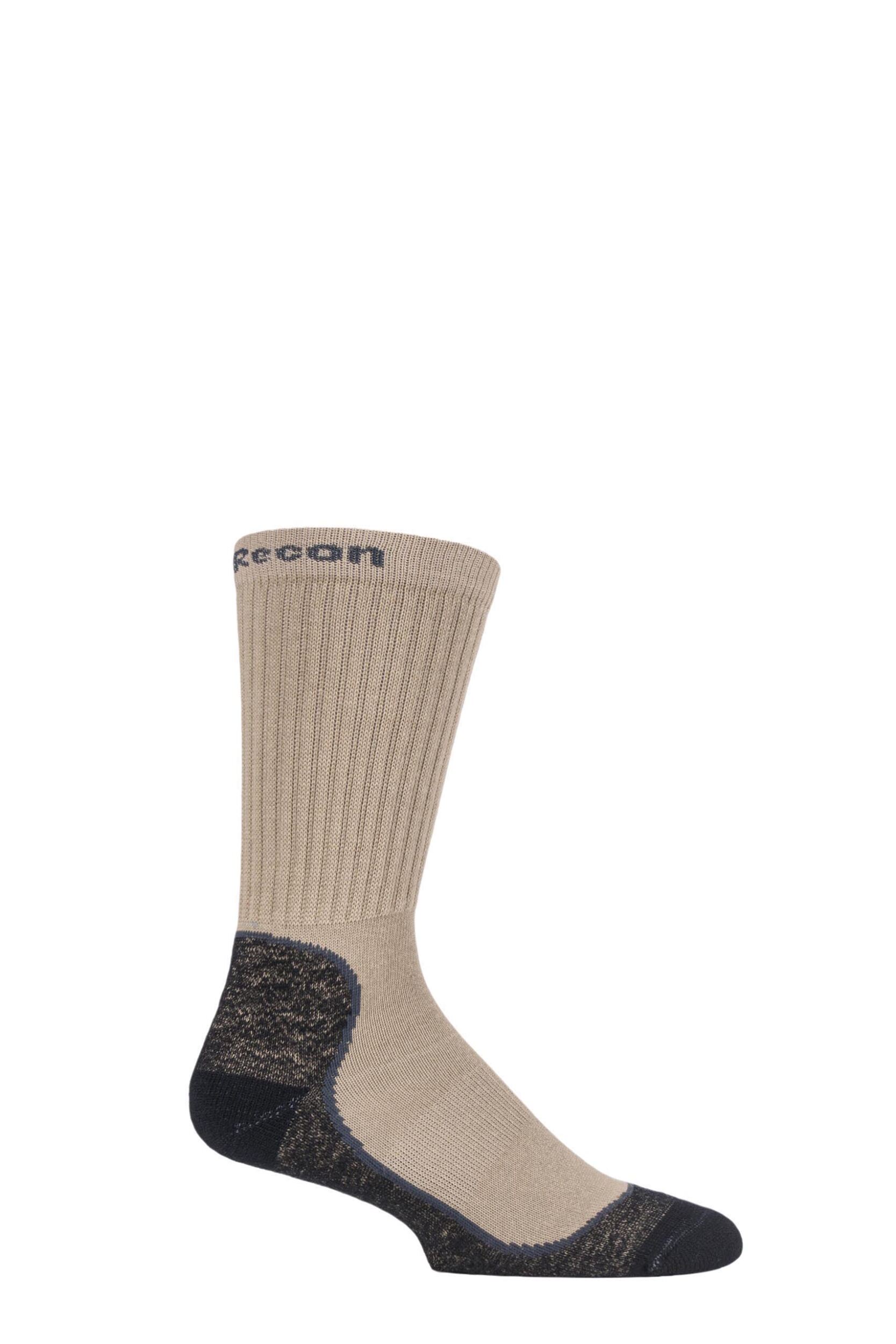 1 Pair Khaki UpHill Sport Recon Tactical 4-Layer M5 Socks Unisex 3-5 Unisex - Uphill Sport