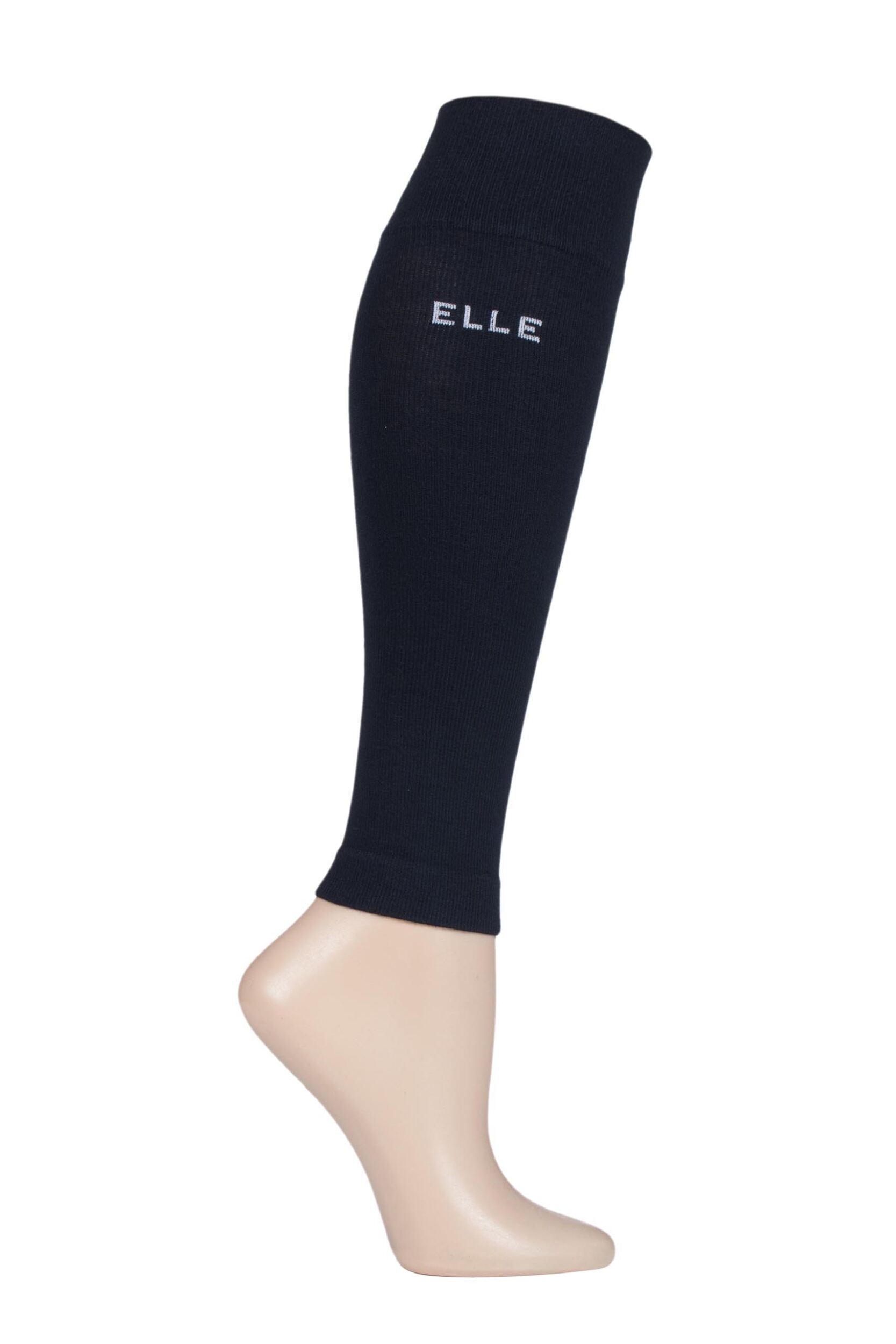 1 Pair Navy Milk Compression Calf Sleeves Ladies Small - Elle