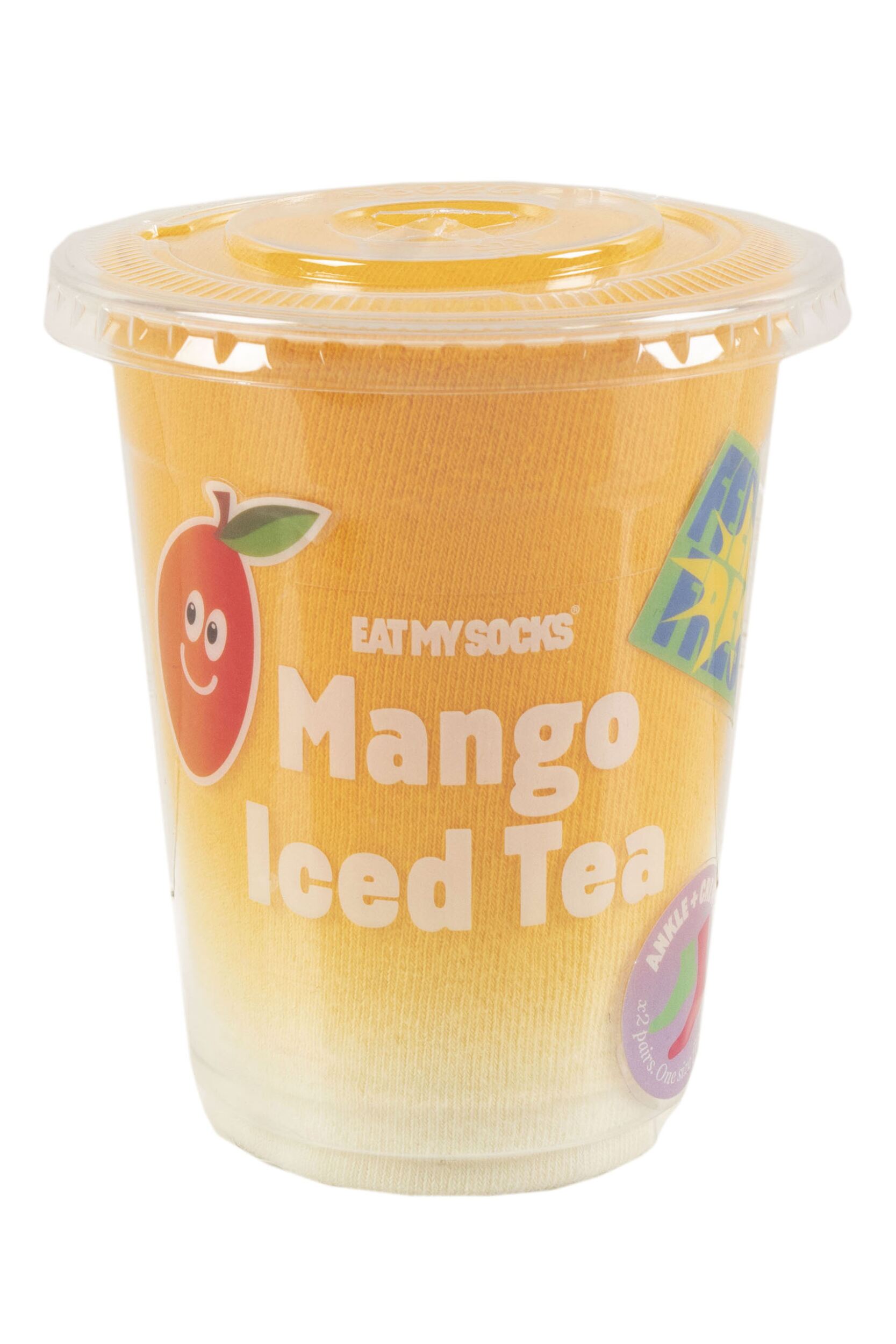 EAT MY SOCKS 2 Pair Iced Tea Cotton Socks Mango Iced Tea One Size