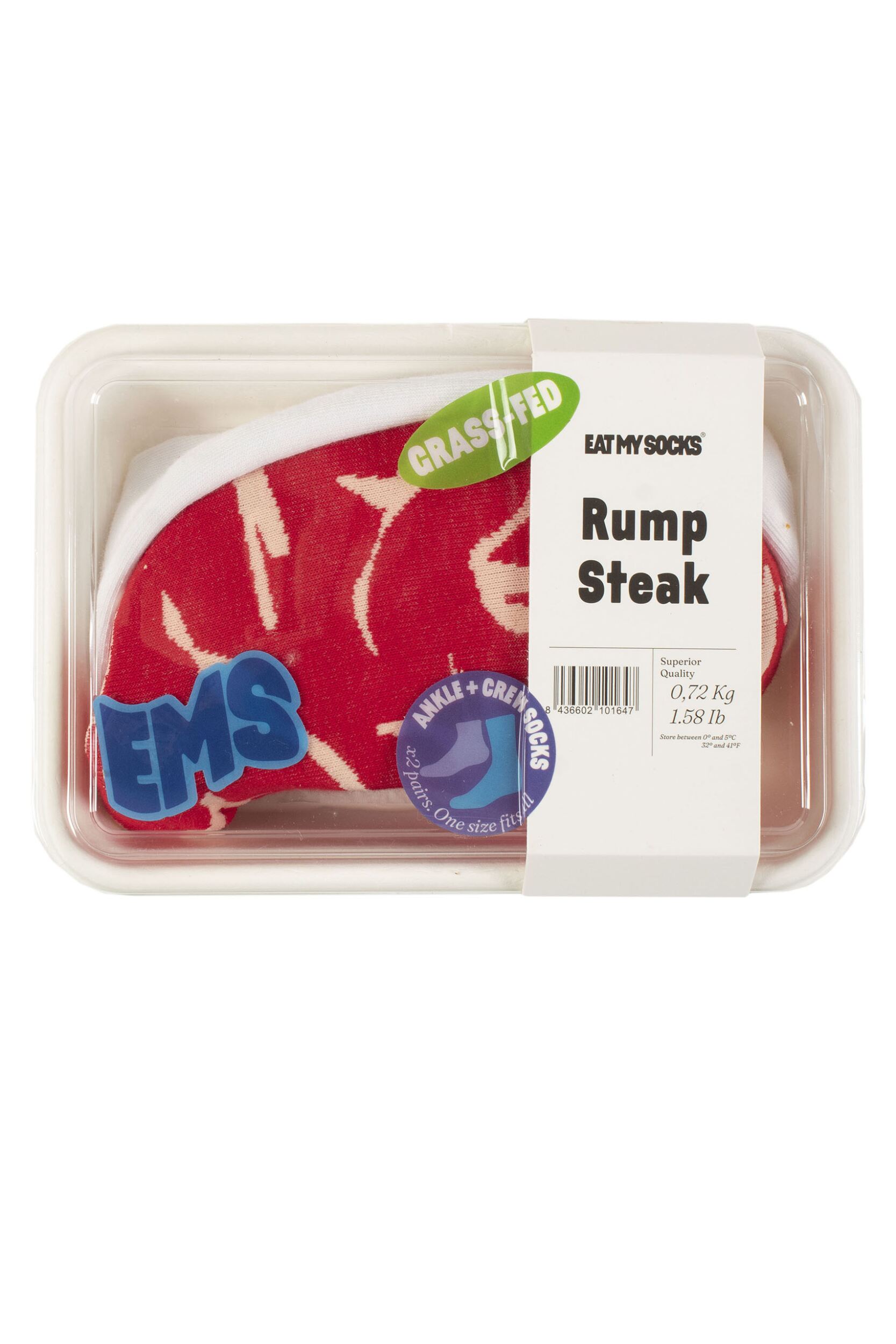 EAT MY SOCKS 2 Pair Rump Steak Cotton Socks Steak One Size