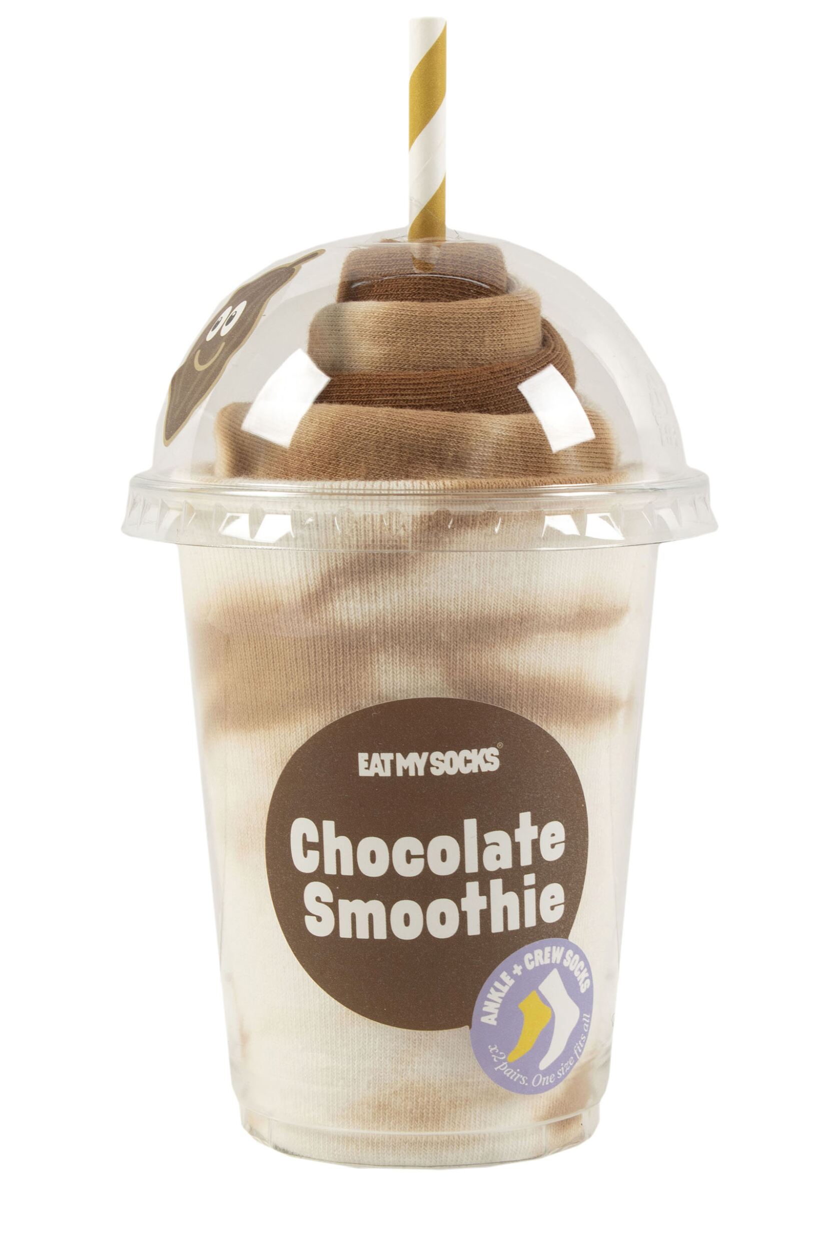 EAT MY SOCKS 2 Pair Smoothie Cottons Socks Chocolate One Size