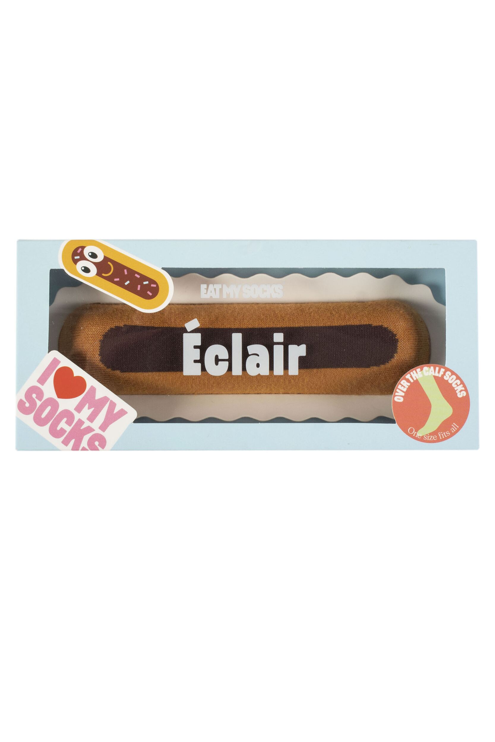 EAT MY SOCKS 1 Pair Éclair au Chocolat Cotton Socks Éclair One Size
