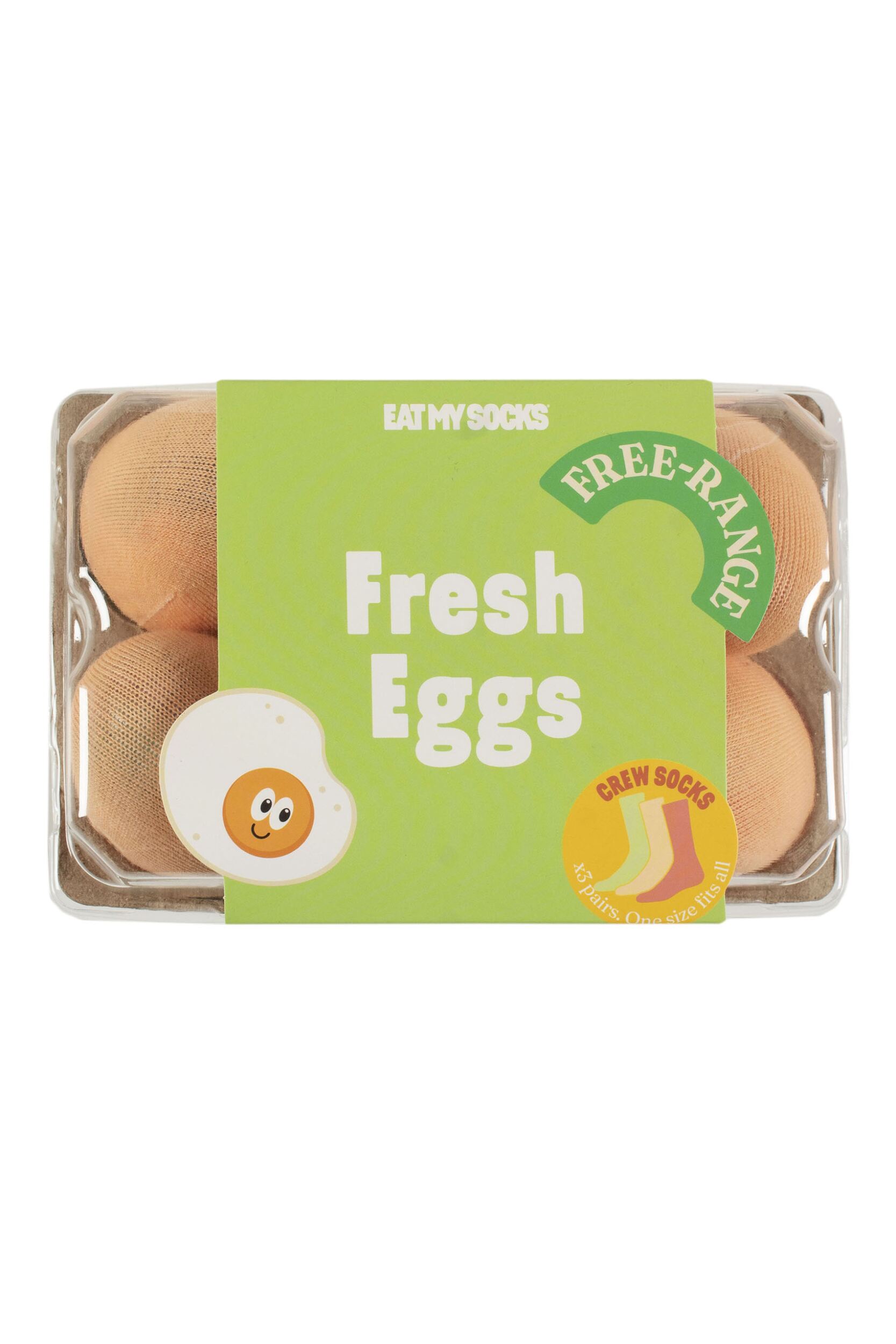 EAT MY SOCKS 3 Pair Fresh Eggs Cotton Socks Eggs One Size