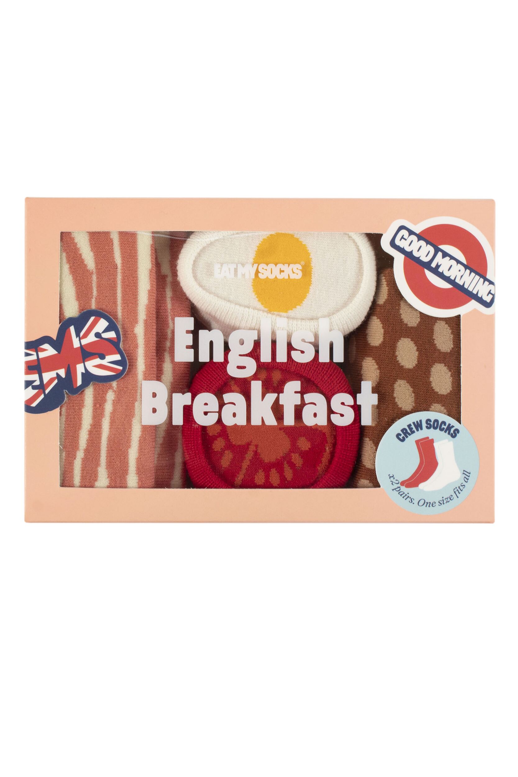 EAT MY SOCKS 2 Pair English Breakfast Cotton Socks Breakfast One Size
