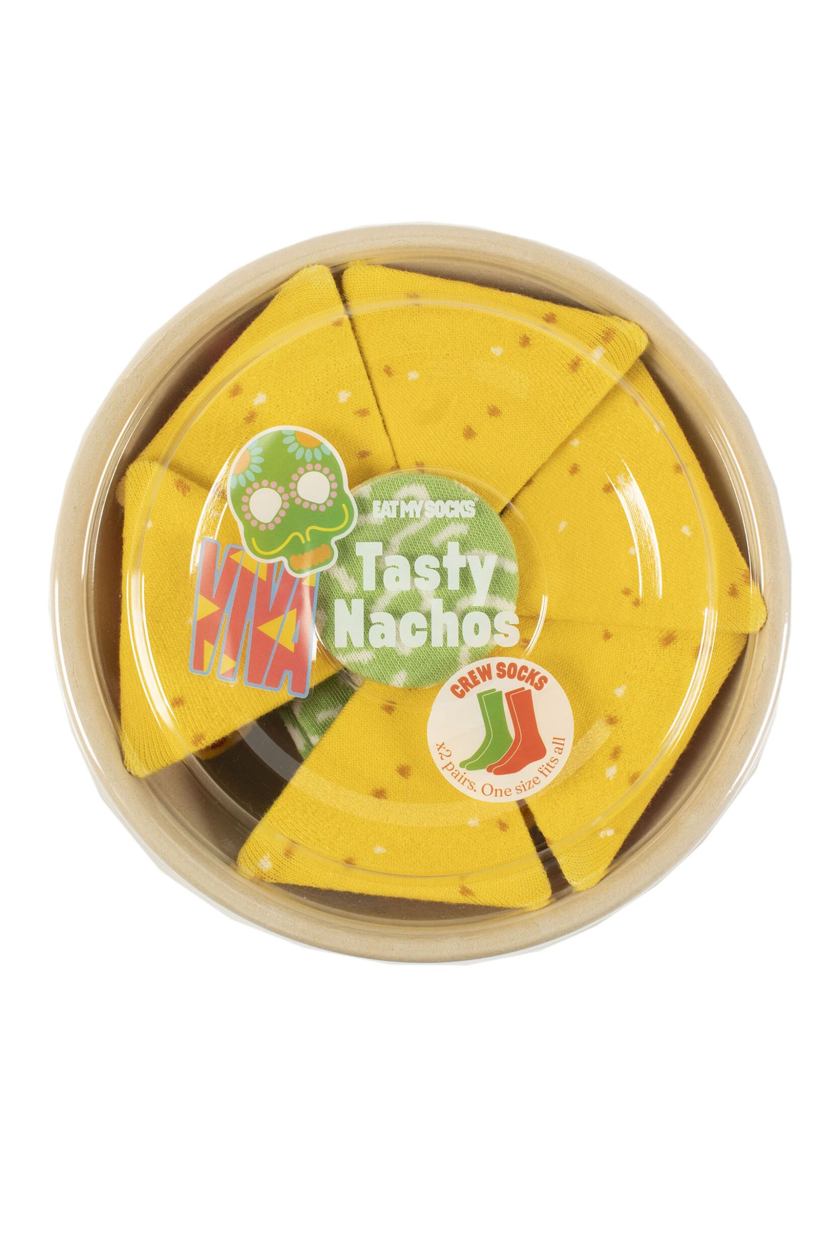 EAT MY SOCKS 2 Pair Tasty Nachos Cotton Socks Nachos One Size