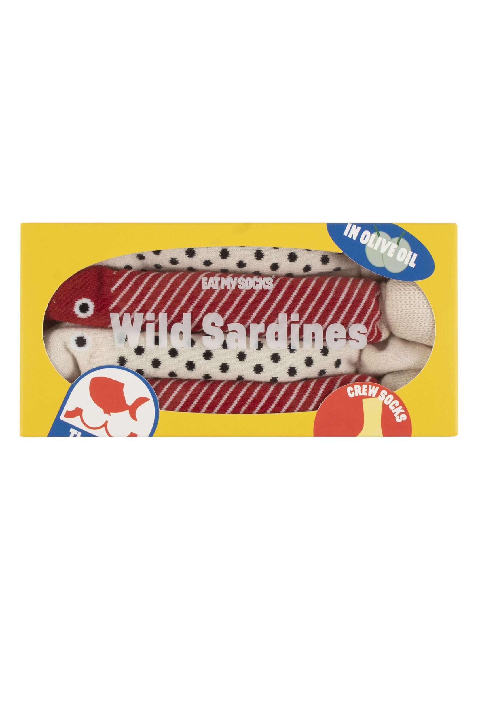 EAT MY SOCKS 1 Pair Wild Sardines Cotton Socks Sardines One Size