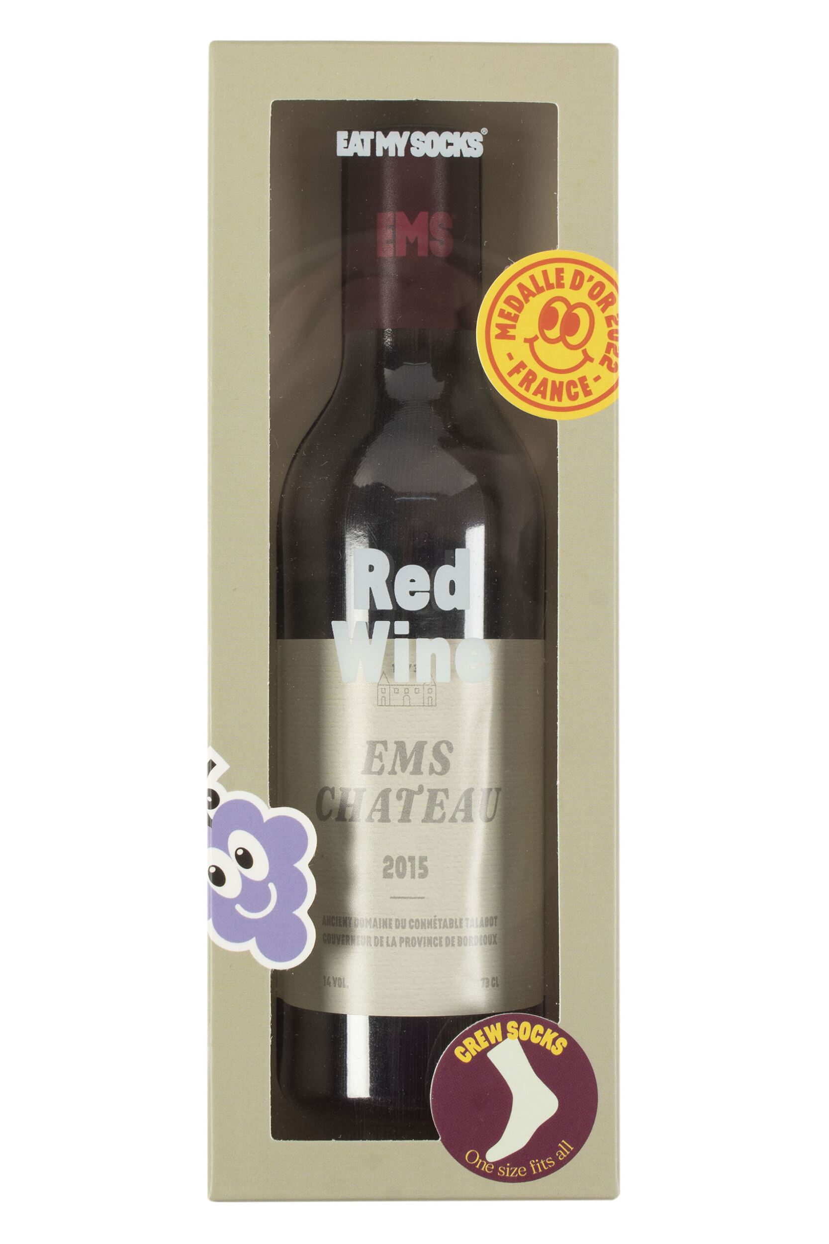 EAT MY SOCKS 1 Pair Wine Bottle Cotton Socks Red Wine One Size