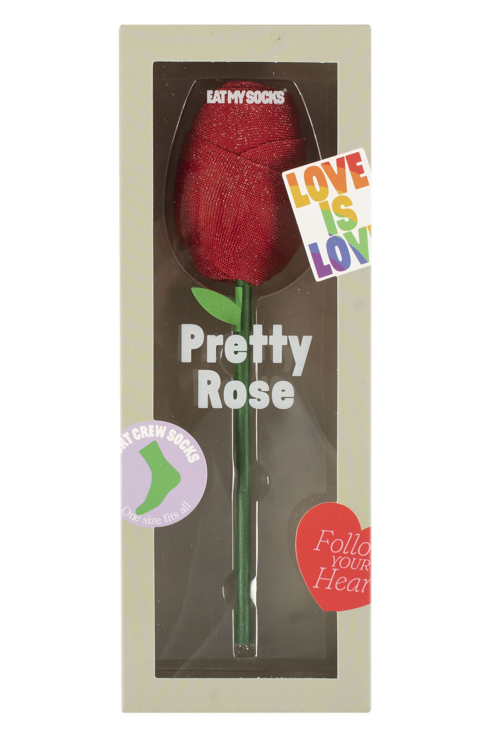 EAT MY SOCKS 1 Pair Pretty Rose Cotton Socks Rose One Size
