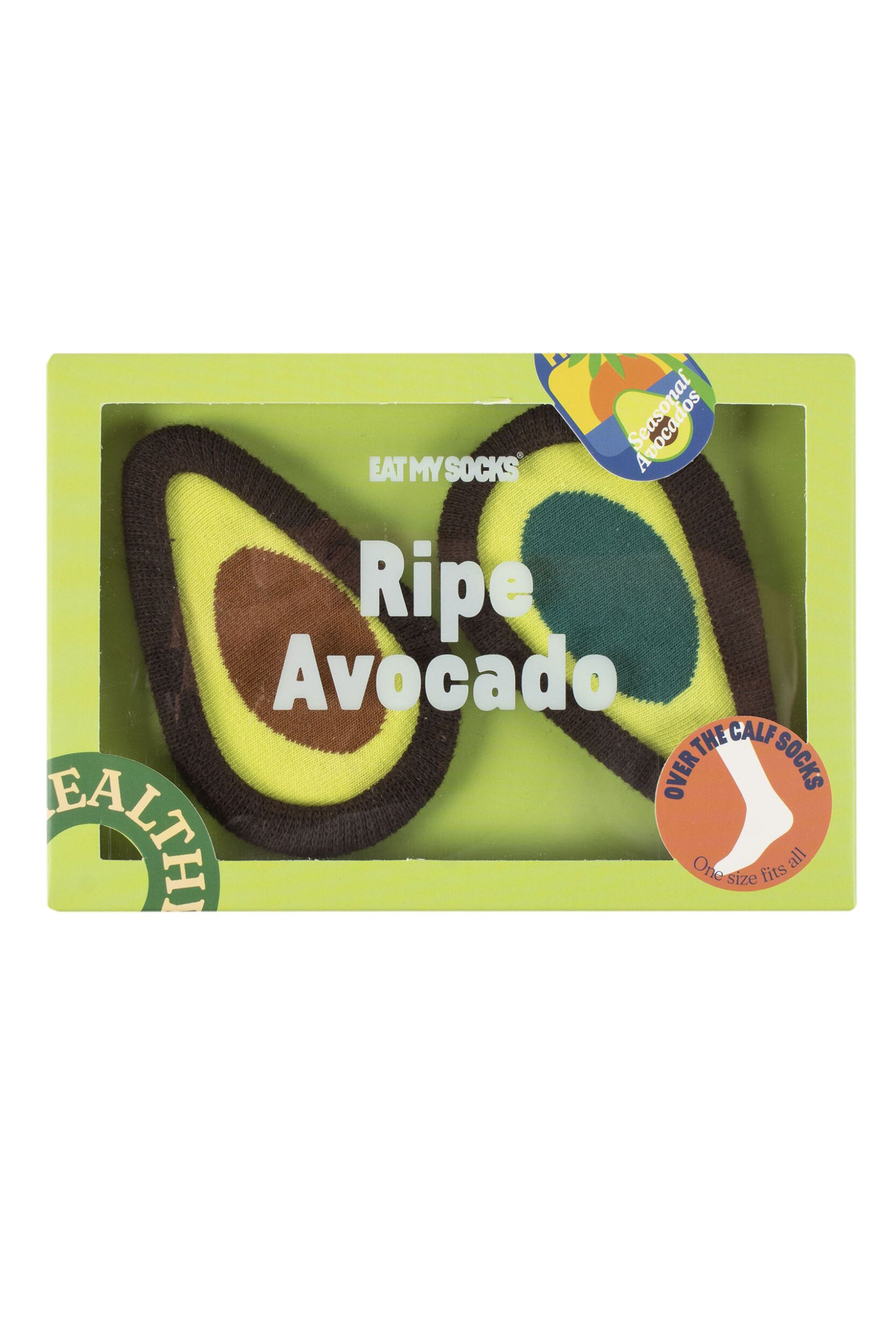 EAT MY SOCKS 1 Pair Ripe Avocado Cotton Socks Avocado One Size