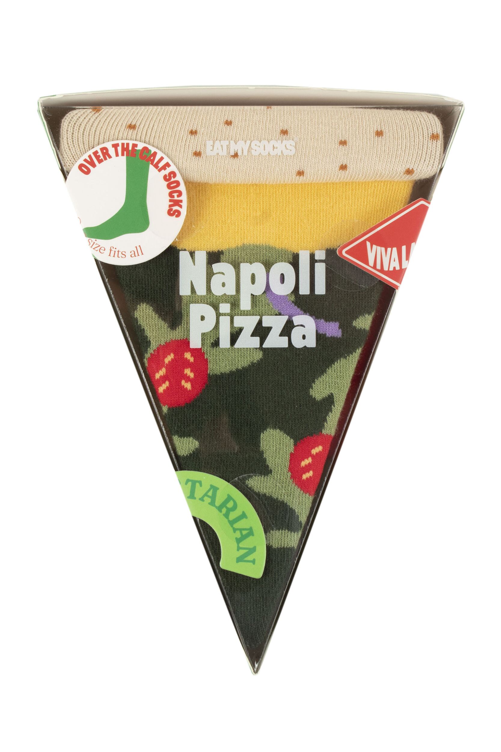 EAT MY SOCKS 1 Pair Napoli Pizza Slice Cotton Socks Vegan Pizza One Size