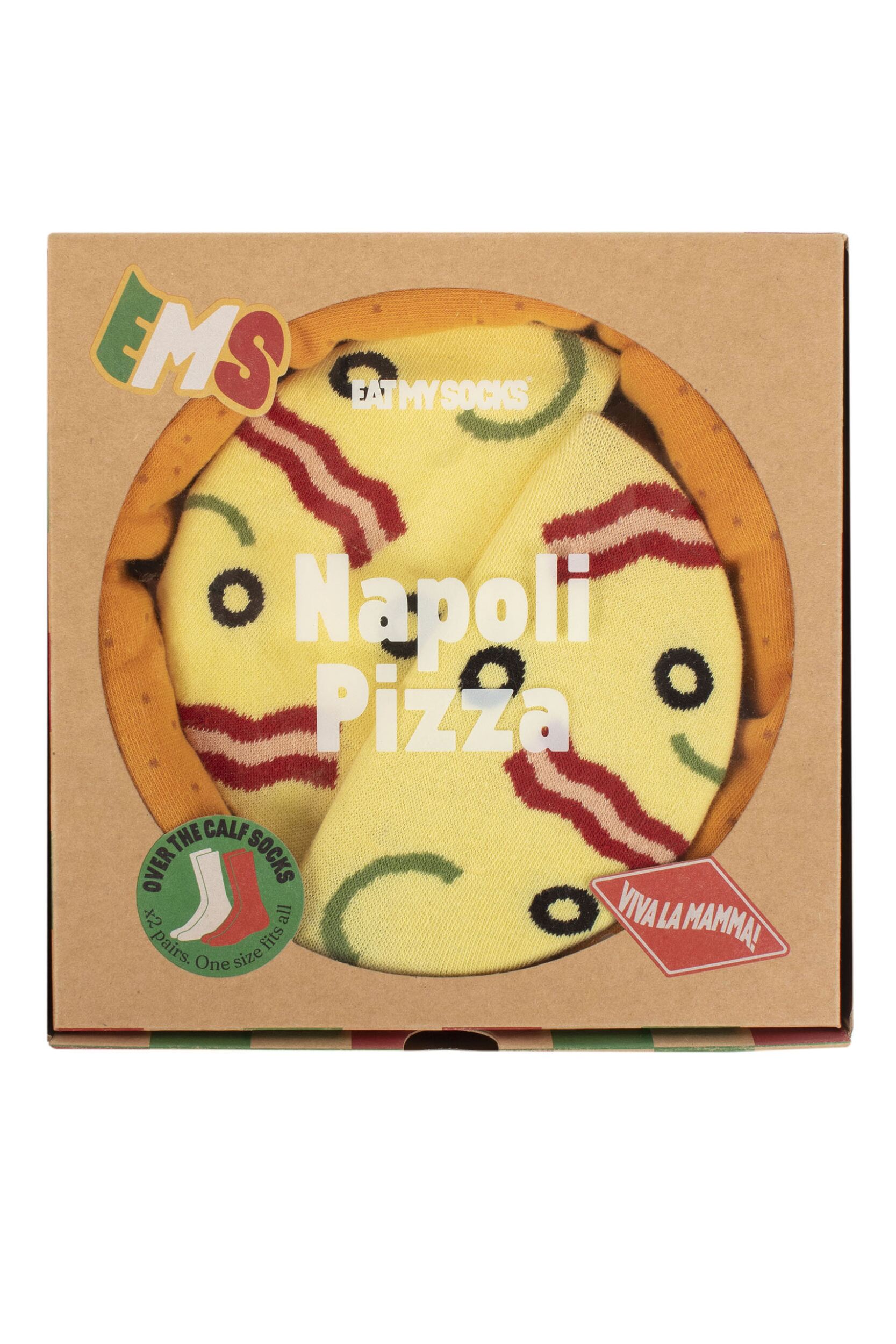 EAT MY SOCKS 2 Pair Full Napoli Pizza Cotton Socks Pizza One Size