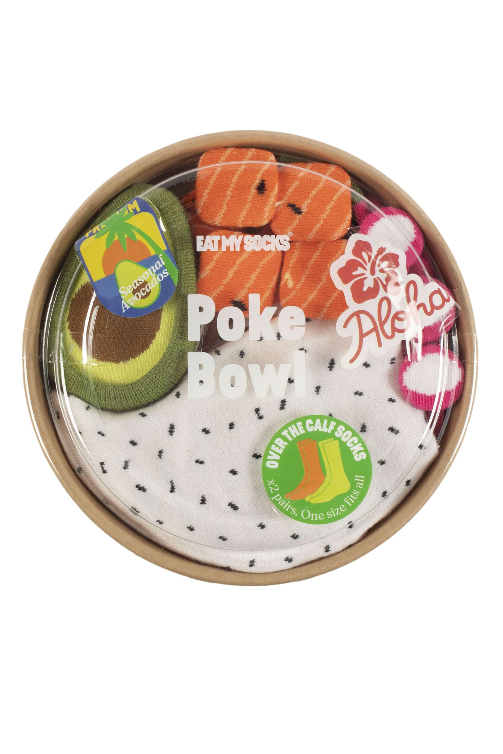 EAT MY SOCKS 2 Pair Poke Bowl Cotton Socks Poke Bowl One Size
