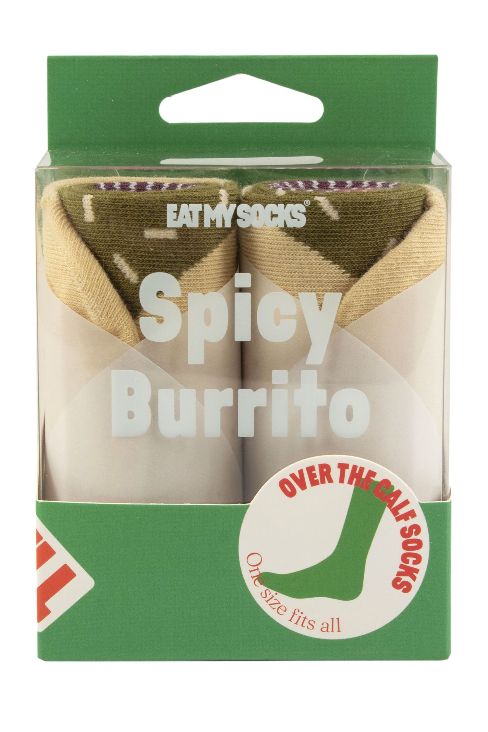 EAT MY SOCKS 1 Pair Spicy Burrito Cotton Socks Burrito One Size