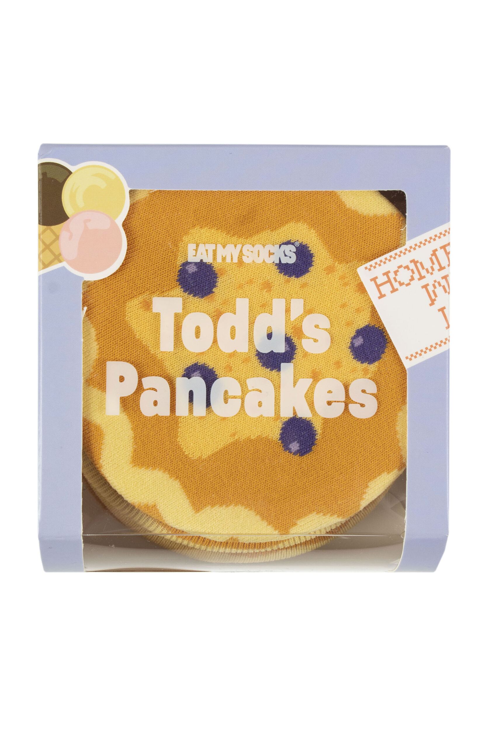 EAT MY SOCKS 1 Pair Blueberry Pancakes Cotton Socks Pancakes One Size