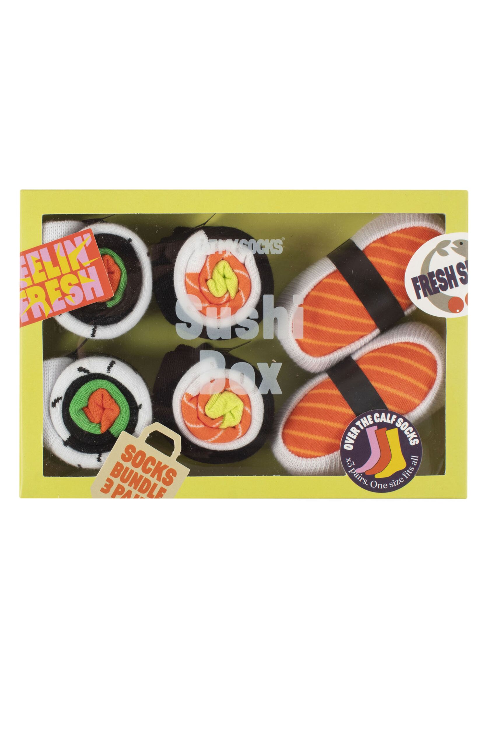 EAT MY SOCKS 3 Pair Sushi Box Cotton Socks Sushi One Size