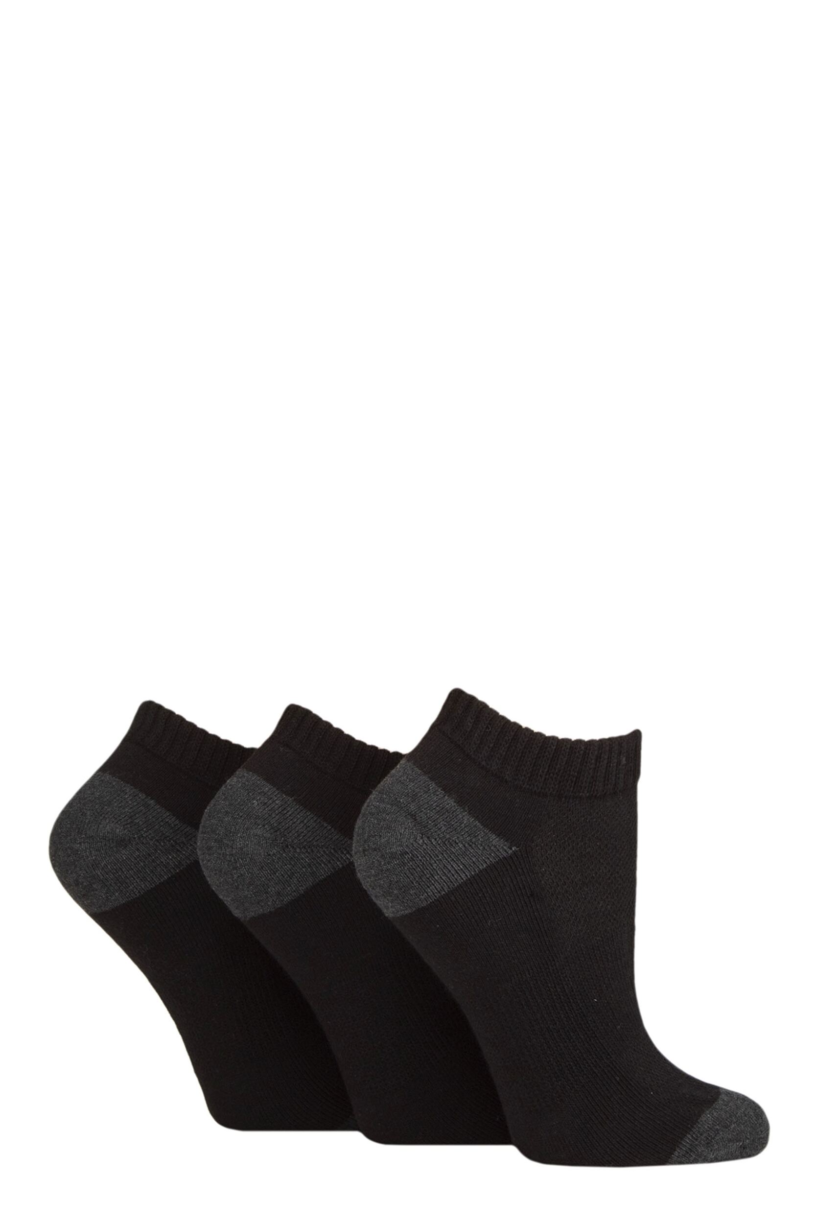 3 Pair Black Johanne Cushion Trainer Socks Ladies 4-8 Ladies - Pringle