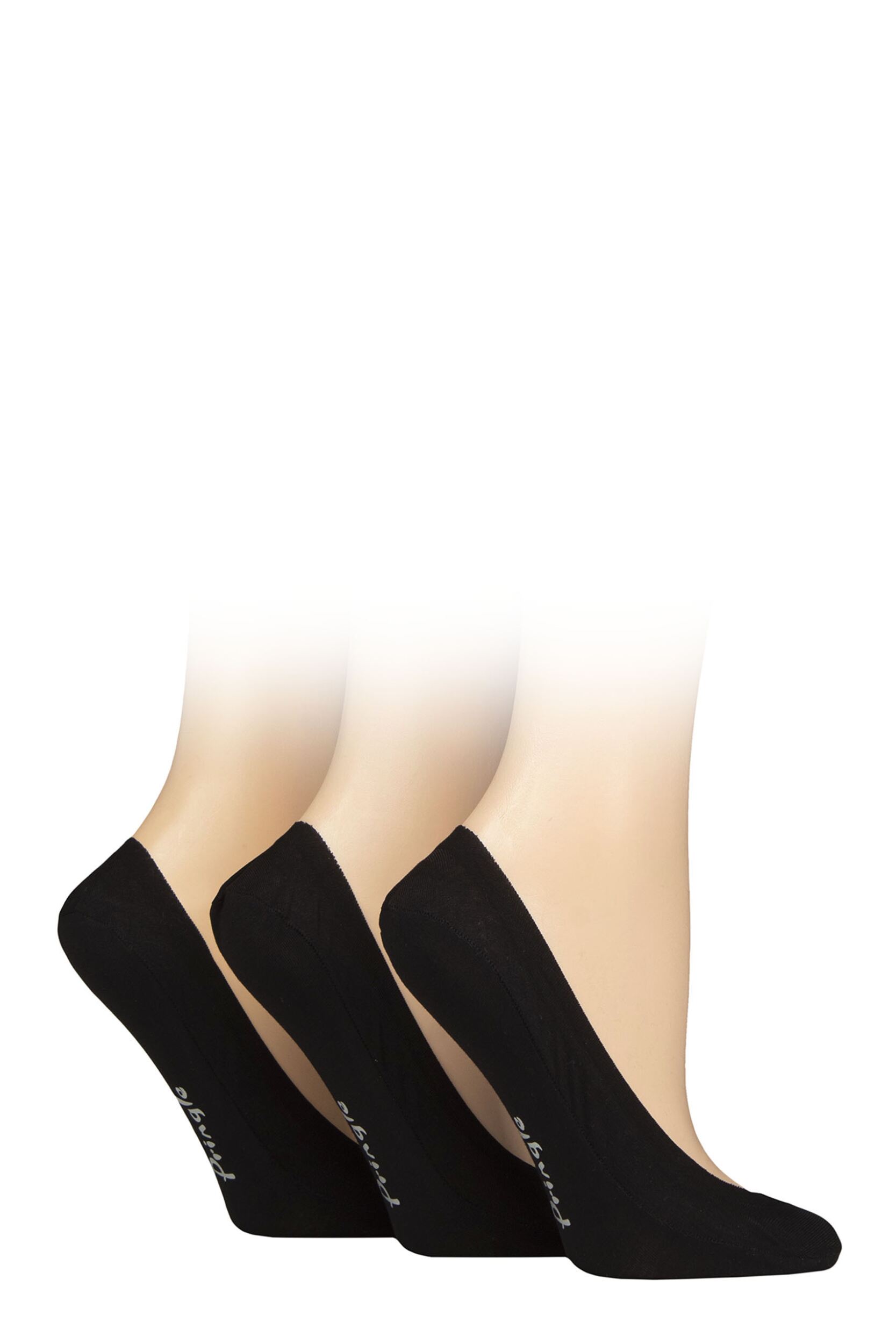 3 Pair Black Marian Shoe Liners Ladies 4-8 Ladies - Pringle