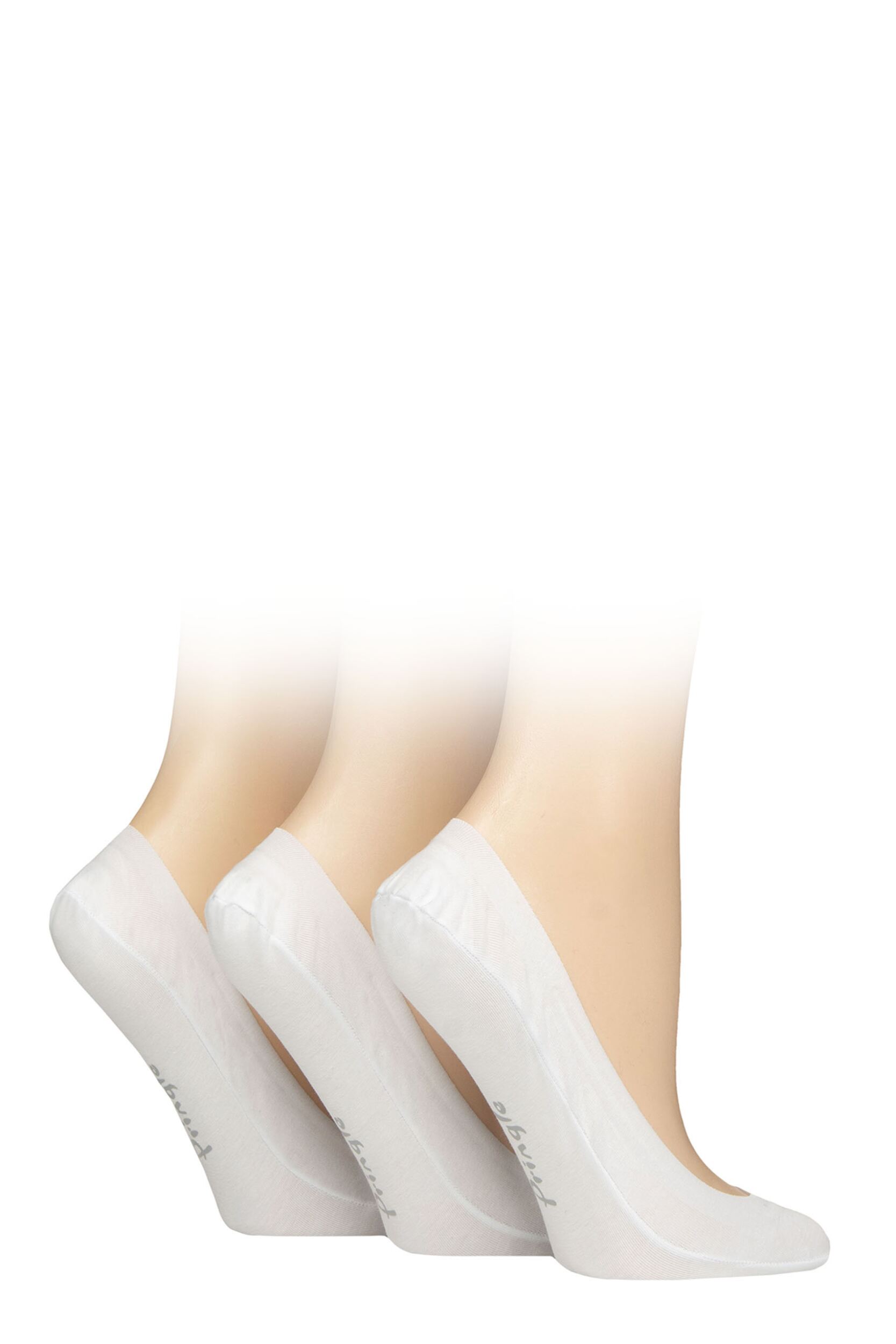 3 Pair White Marian Shoe Liners Ladies 4-8 Ladies - Pringle