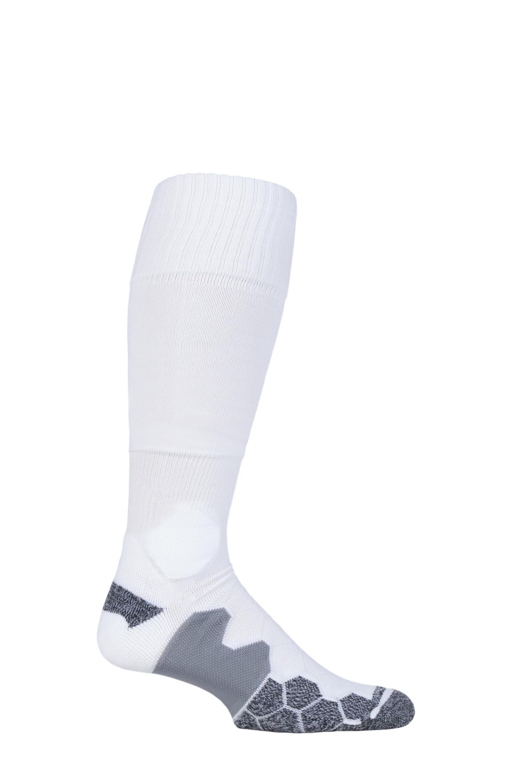 1 Pair White of London Made in the UK Cushioned Foot Technical Football Socks Men's 6-11 Mens - SOCKSHOP of London