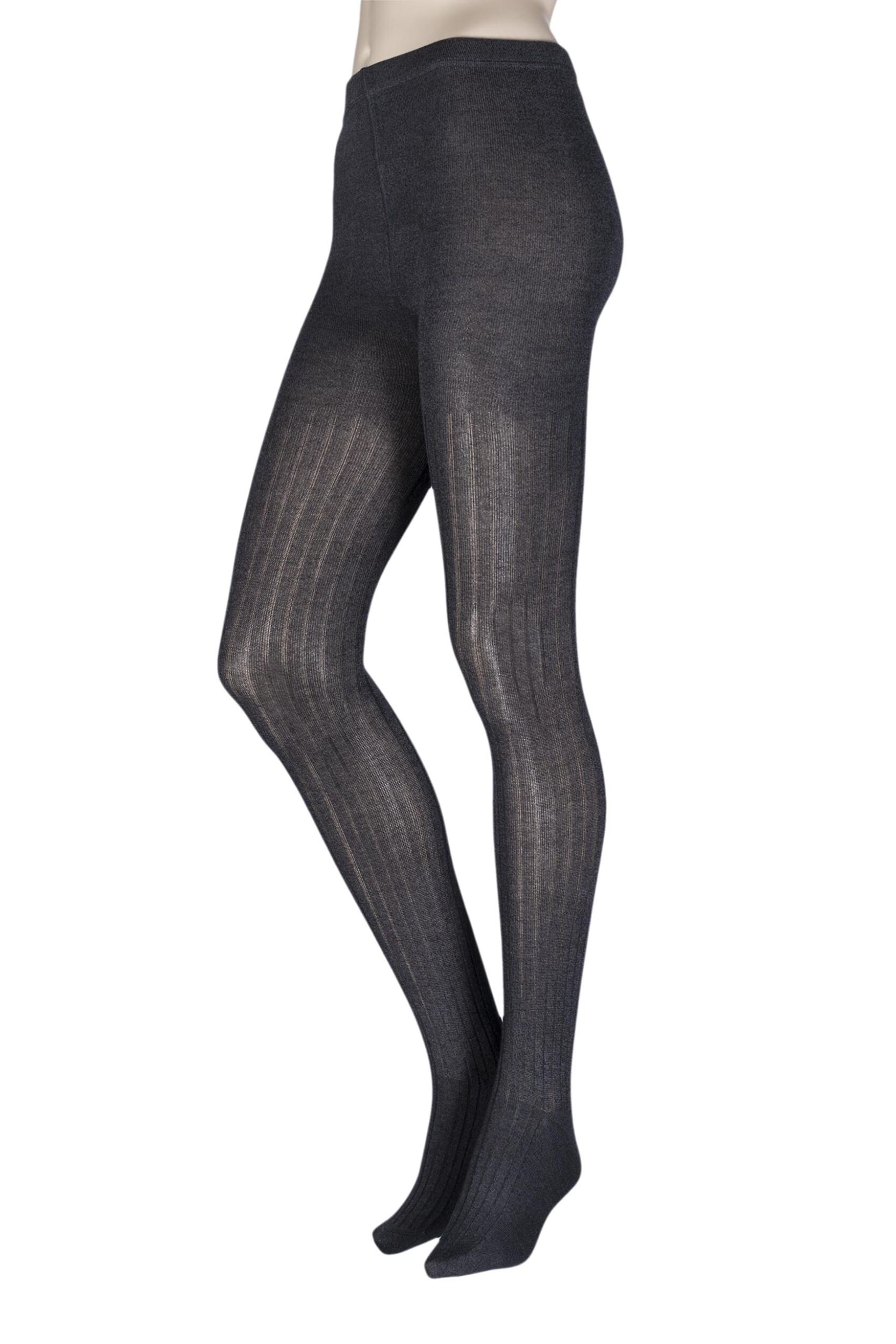 Image of Ladies 1 Pair Elle Ribbed Bamboo Tights