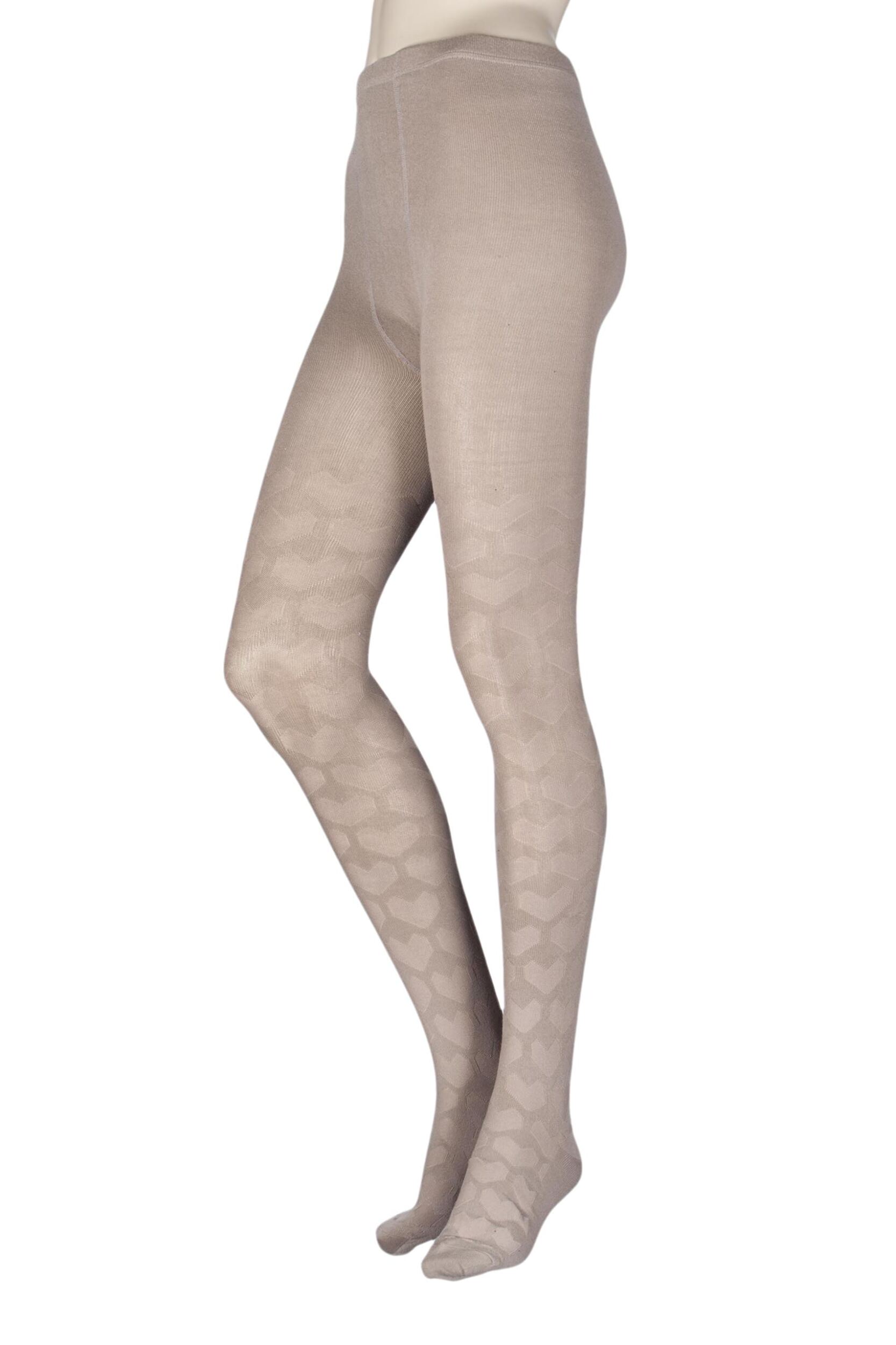 Image of Ladies 1 Pair Elle Winter Soft Heart Patterned Tights