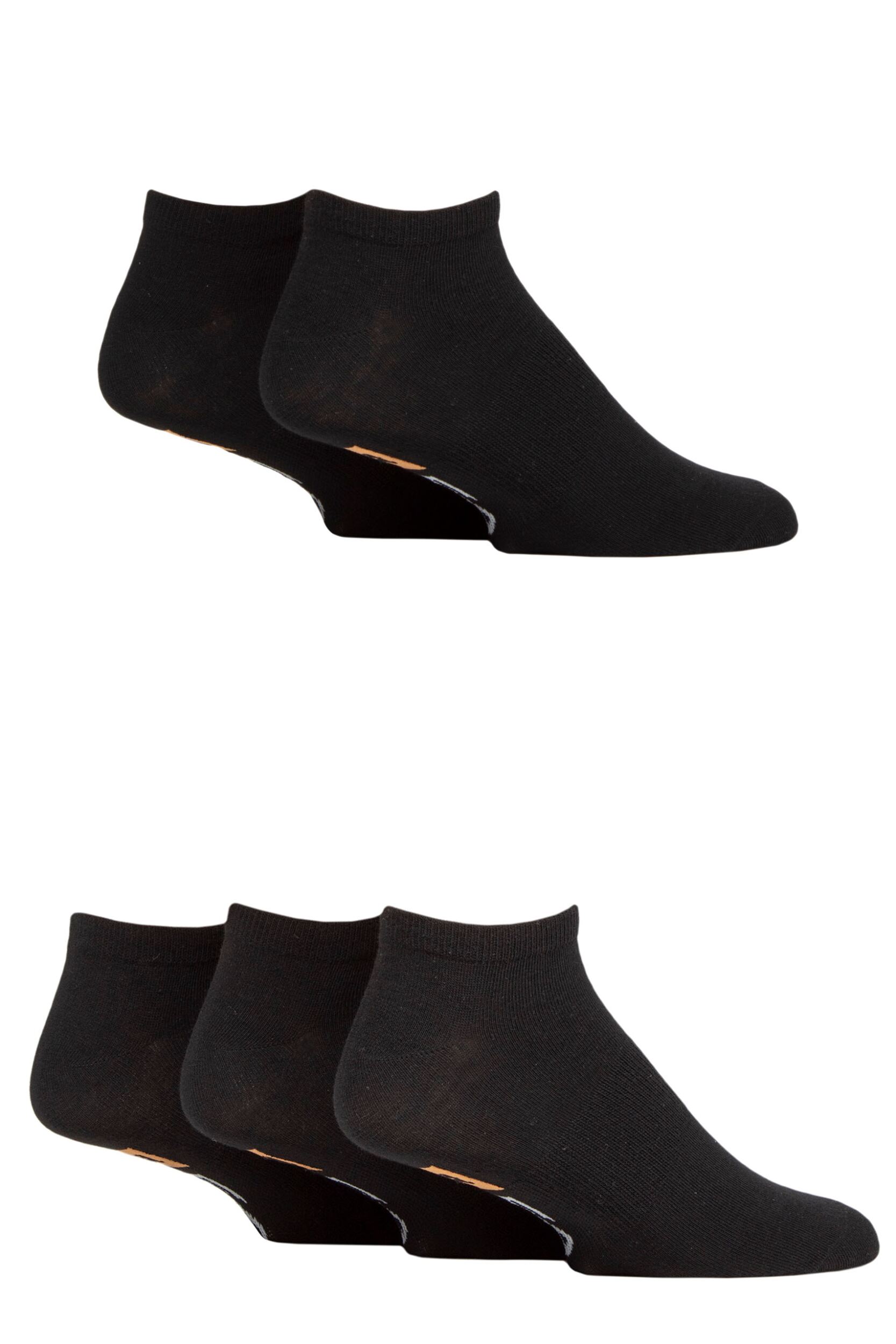5 Pair Black Trainer Socks Men's 6-11 Mens - Farah