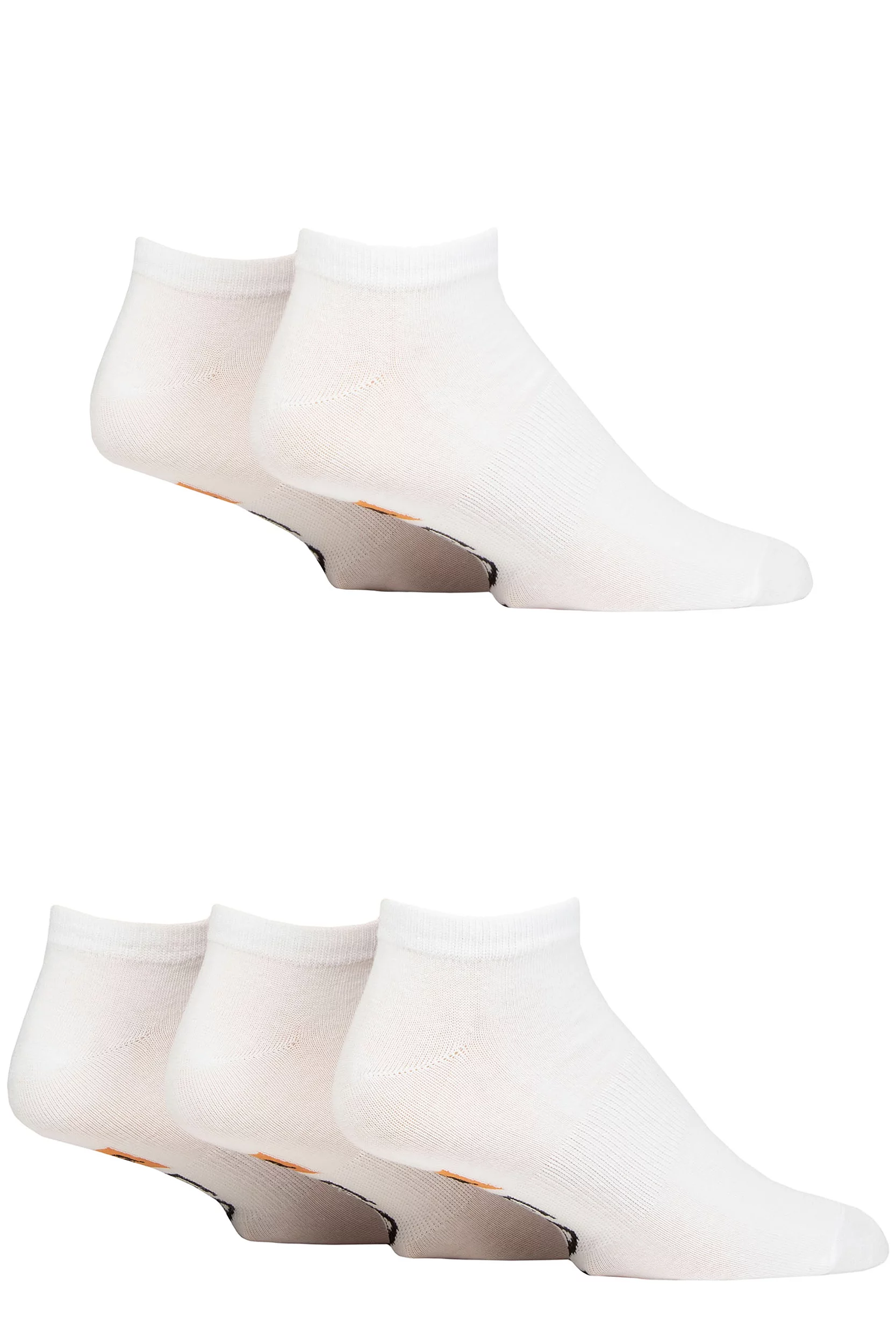 5 Pair White Trainer Socks Men's 6-11 Mens - Farah
