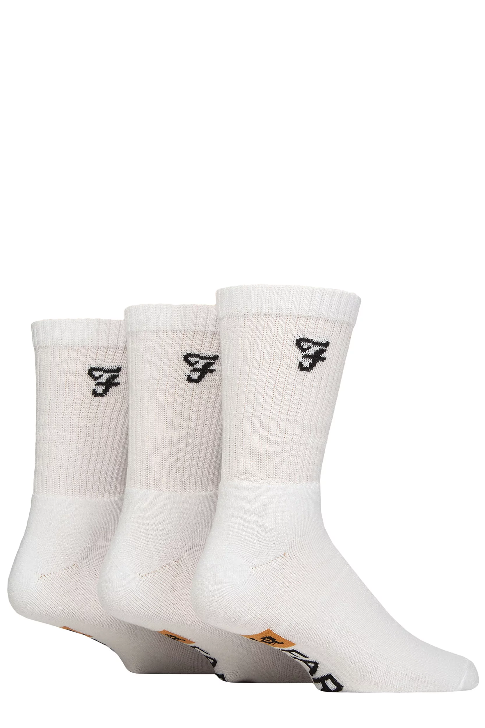 3 Pair White Classic Leisure Sports Socks Men's 6-11 Mens - Farah