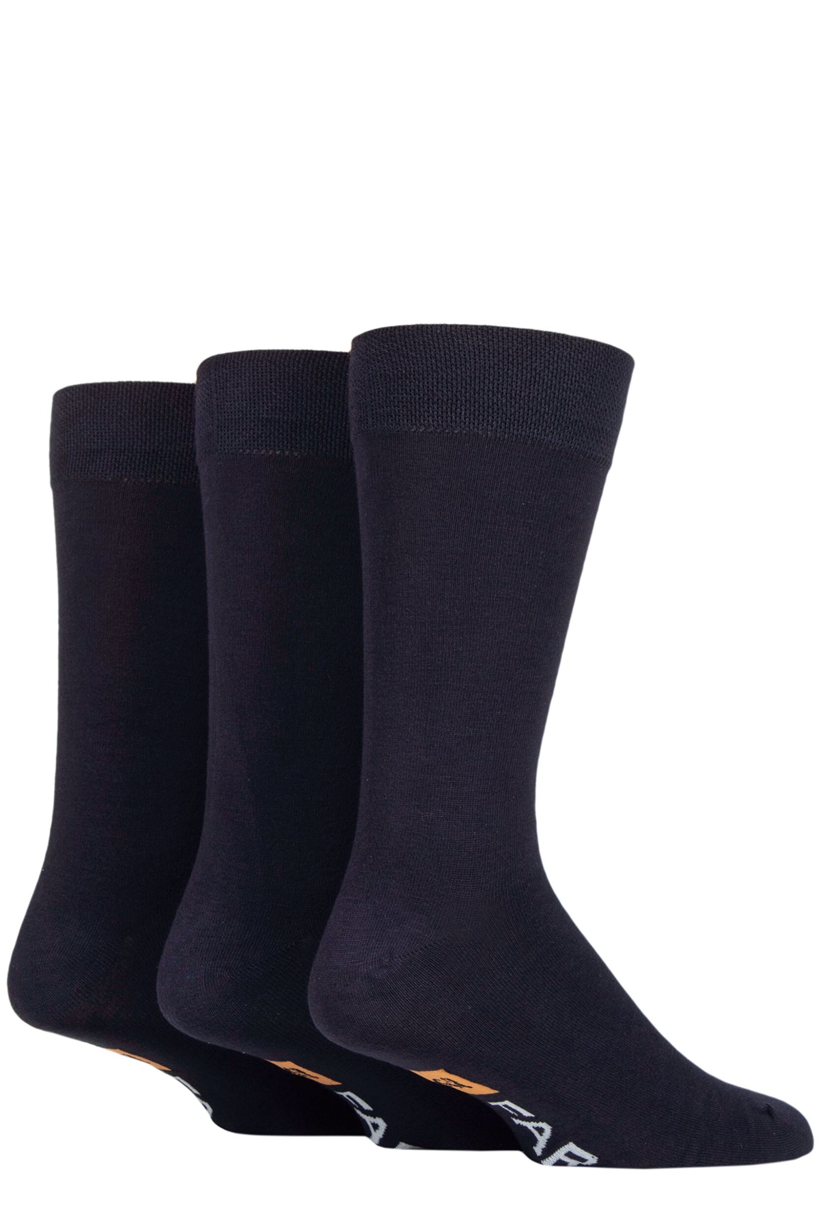 3 Pair Navy Luxury Bamboo Plain Socks Men's 6-11 Mens - Farah