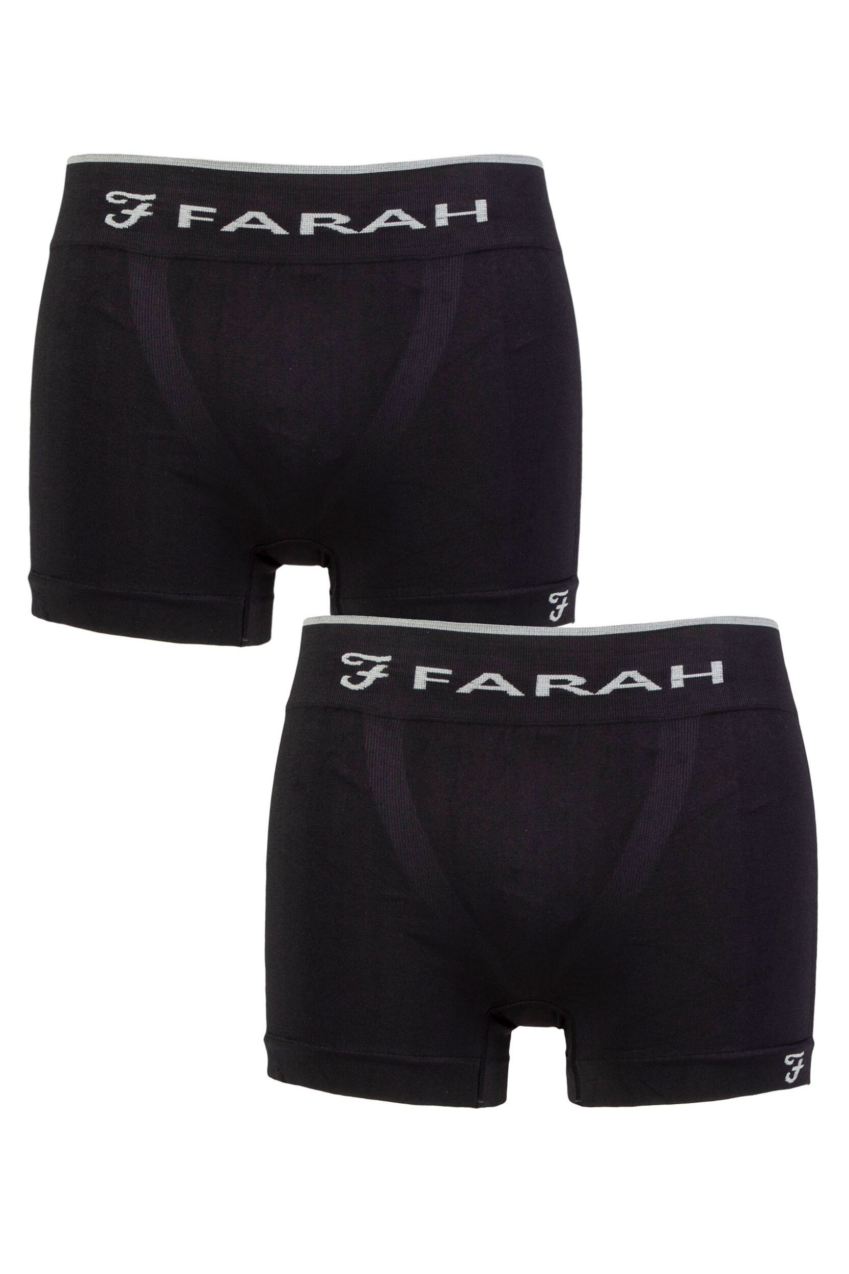 Mens 2 Pack Farah Seamless Trunks Black L