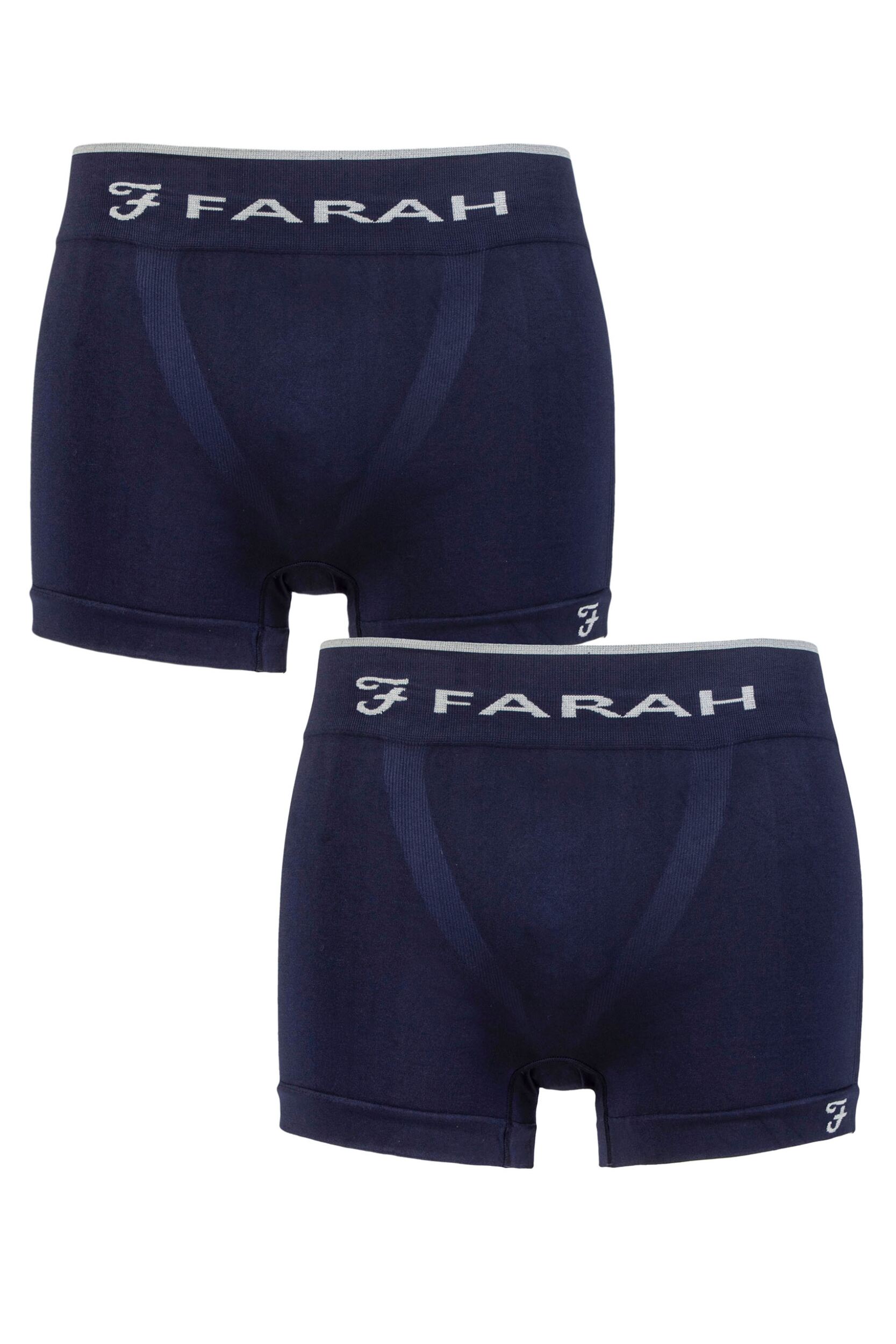 Mens 2 Pack Farah Seamless Trunks Navy M