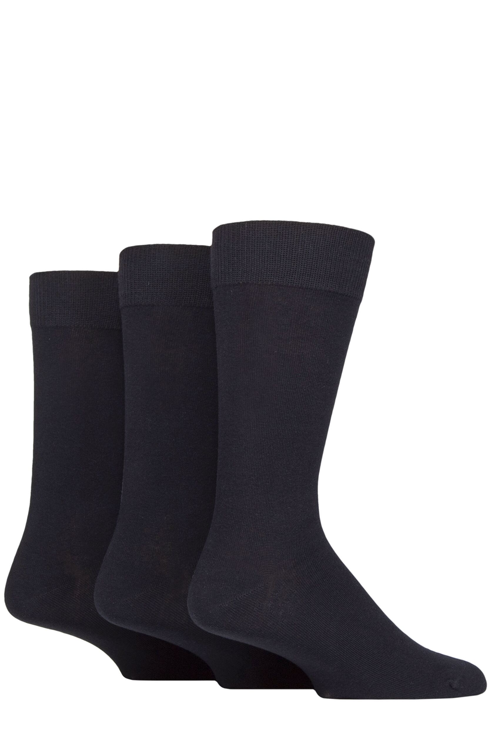 Mens 3 Pair Glenmuir Endrick Cotton Plain Trouser Socks Navy 7-11 Mens