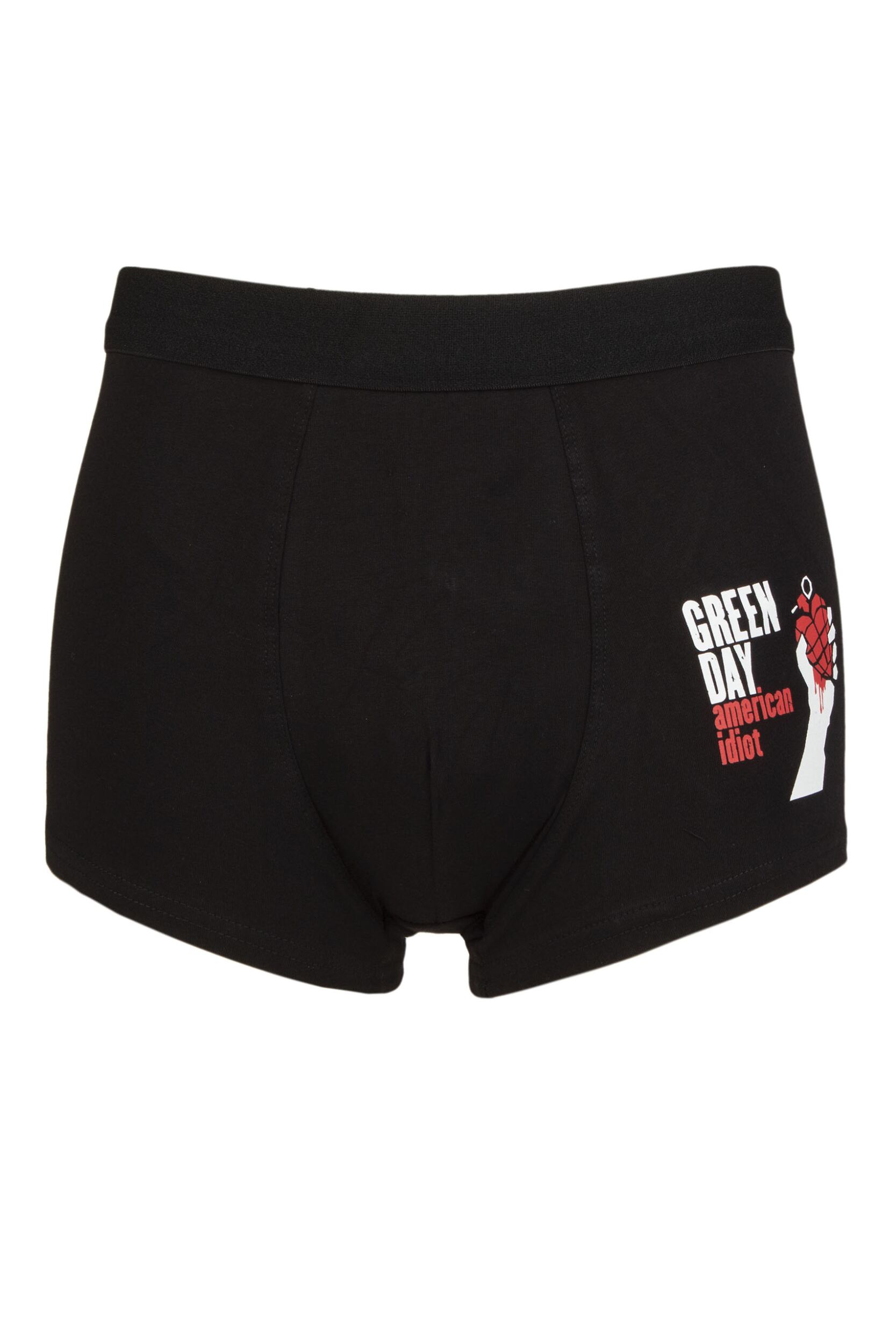 SOCKSHOP Music Collection 1 Pack Green Day Boxer Shorts Black Medium