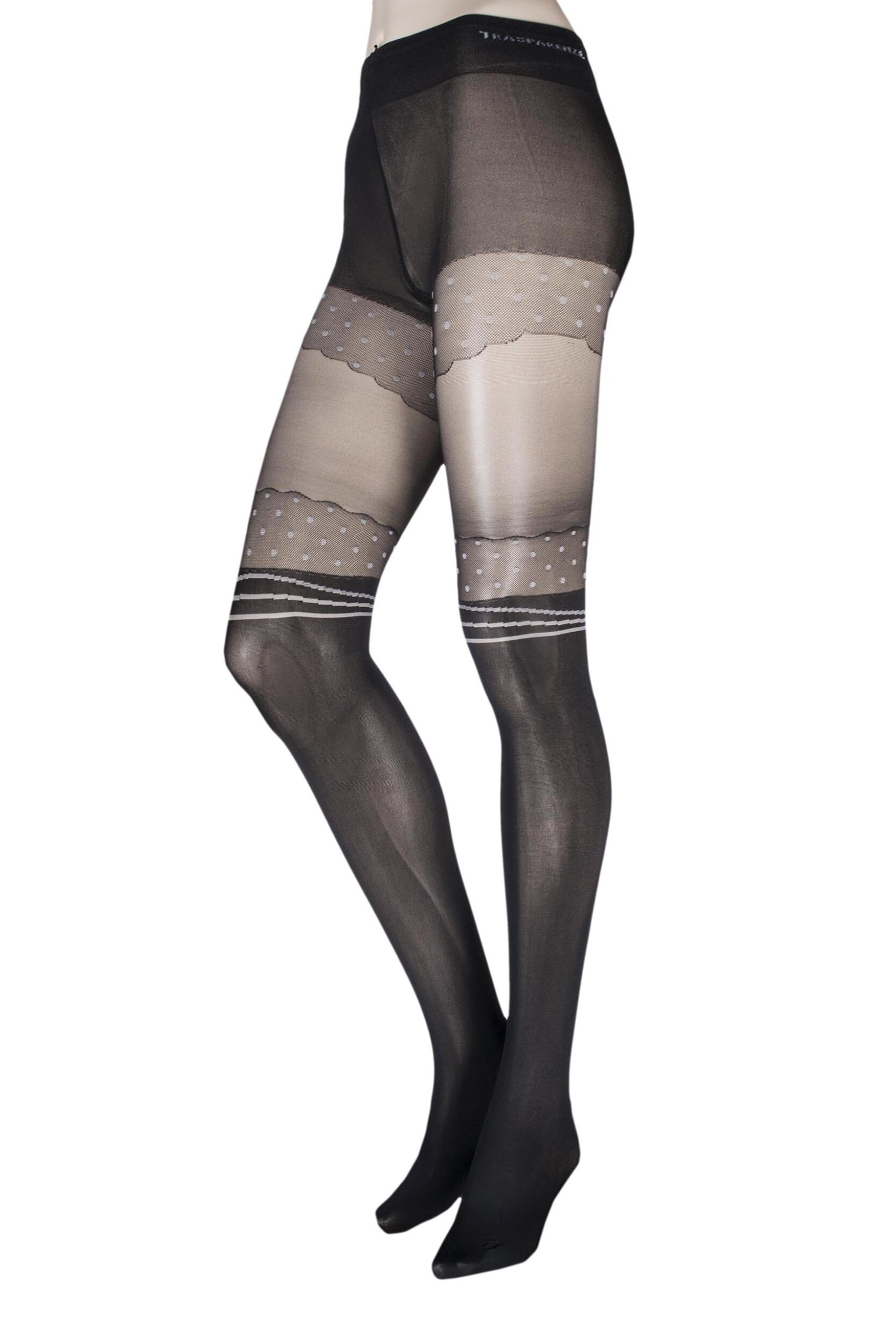 Image of Ladies 1 Pair Trasparenze Ginestra Mock Hold Up Tights with Panty