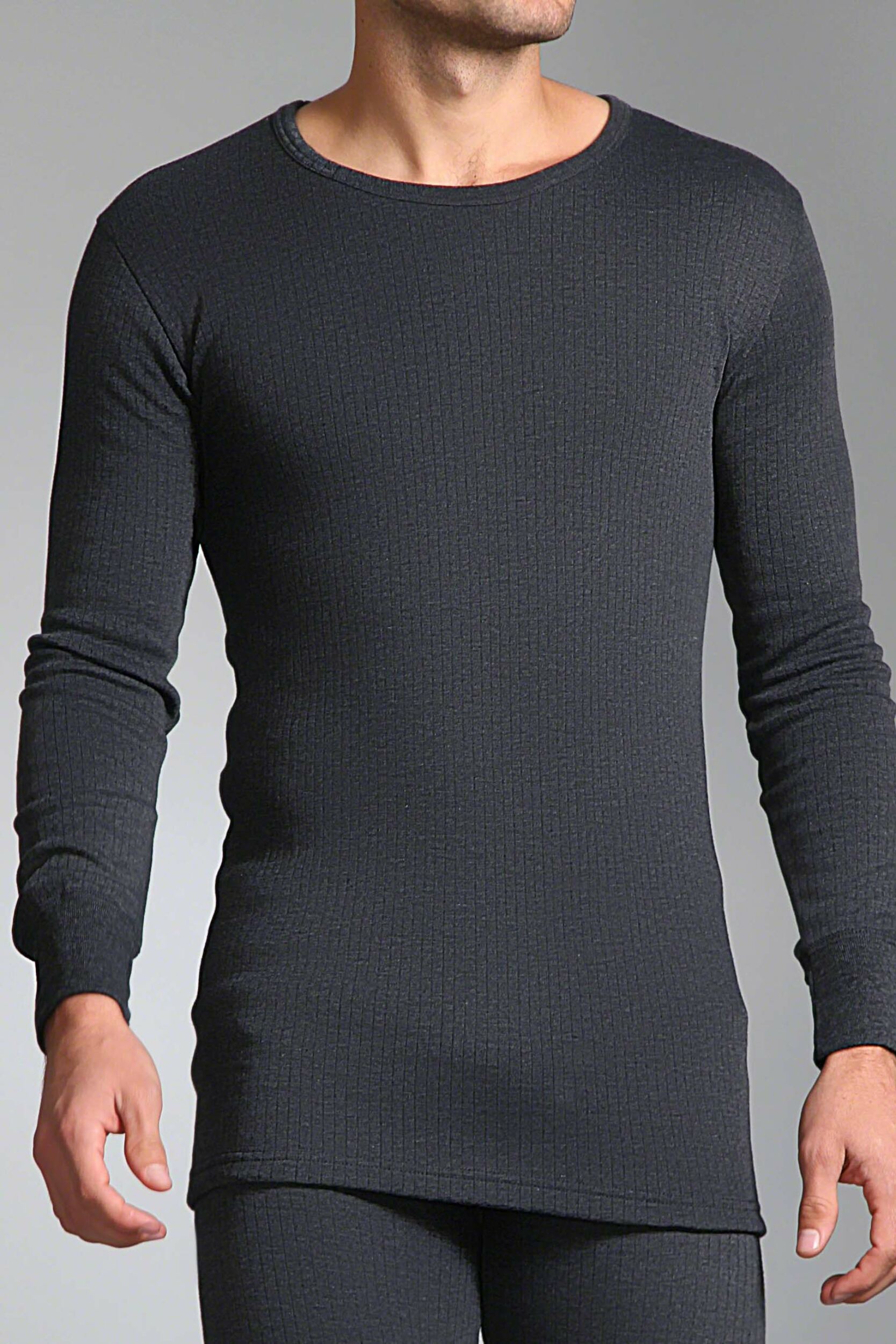 1 Pack Charcoal Long Sleeved Thermal Vest Men's XX-Large - Heat Holders