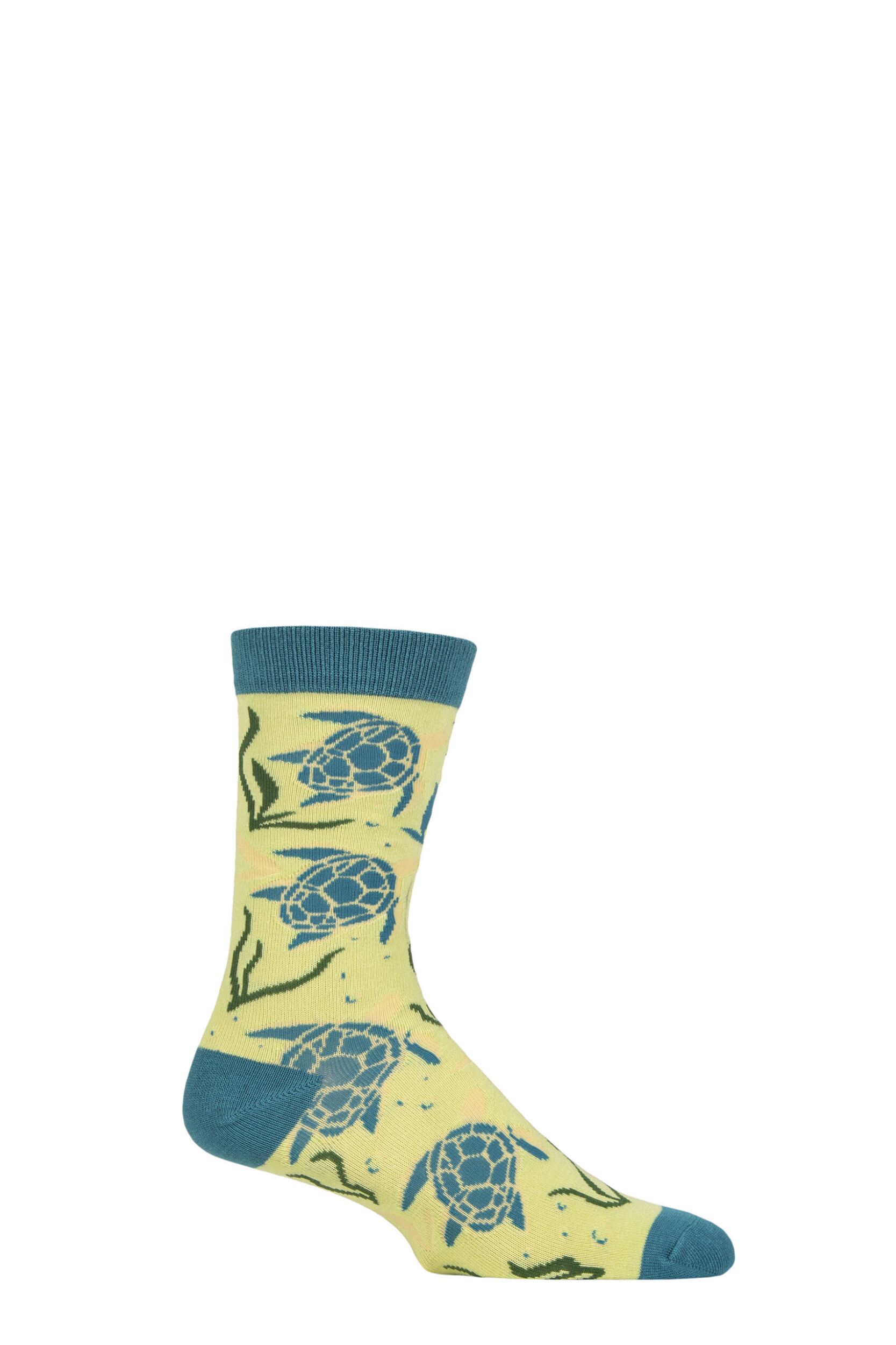 1 Pair Shared Earth Bamboo Turtles Socks Multi 7-12