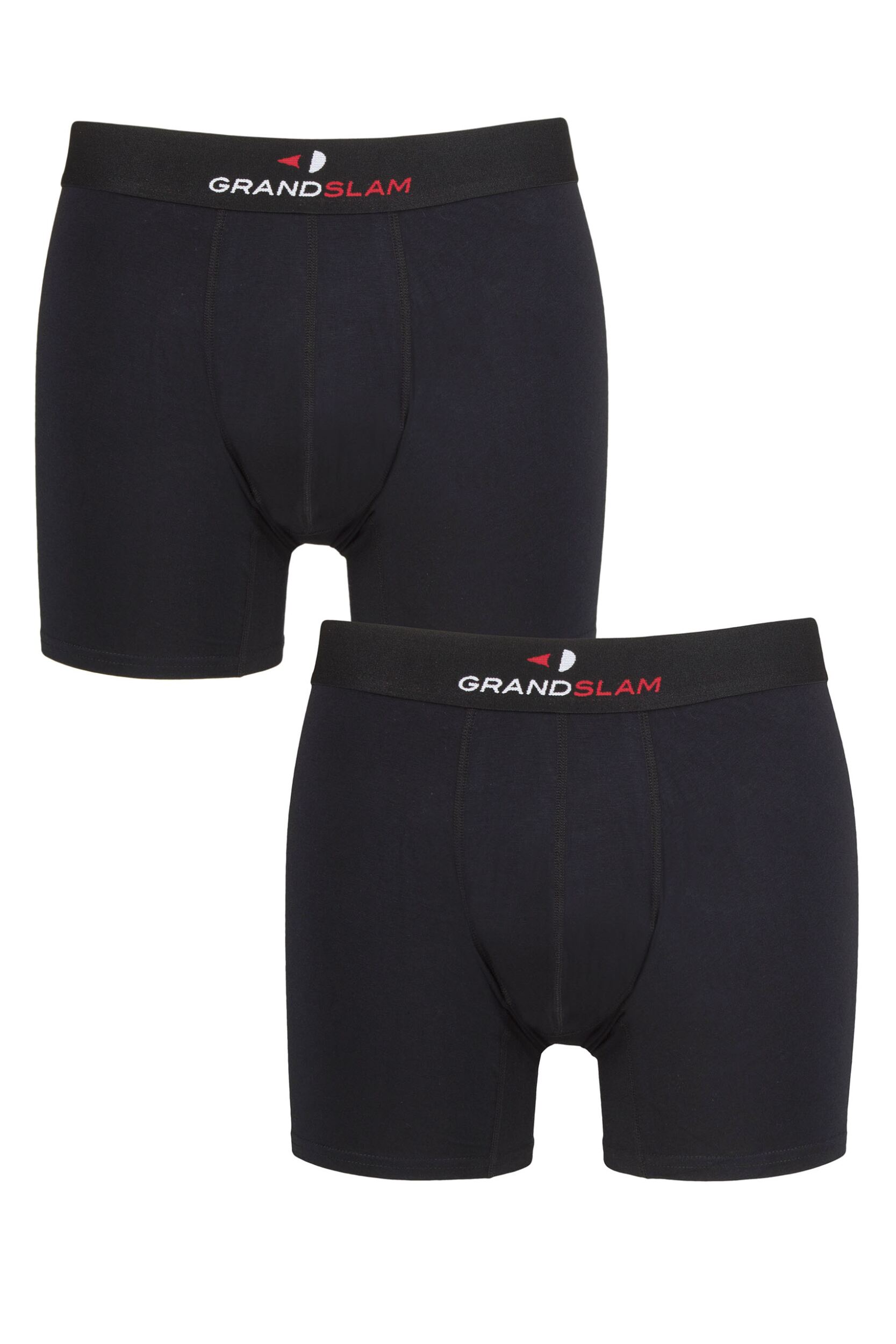 Mens 2 Pair GRANDSLAM Shaped Pouch Cotton Trunks Black S
