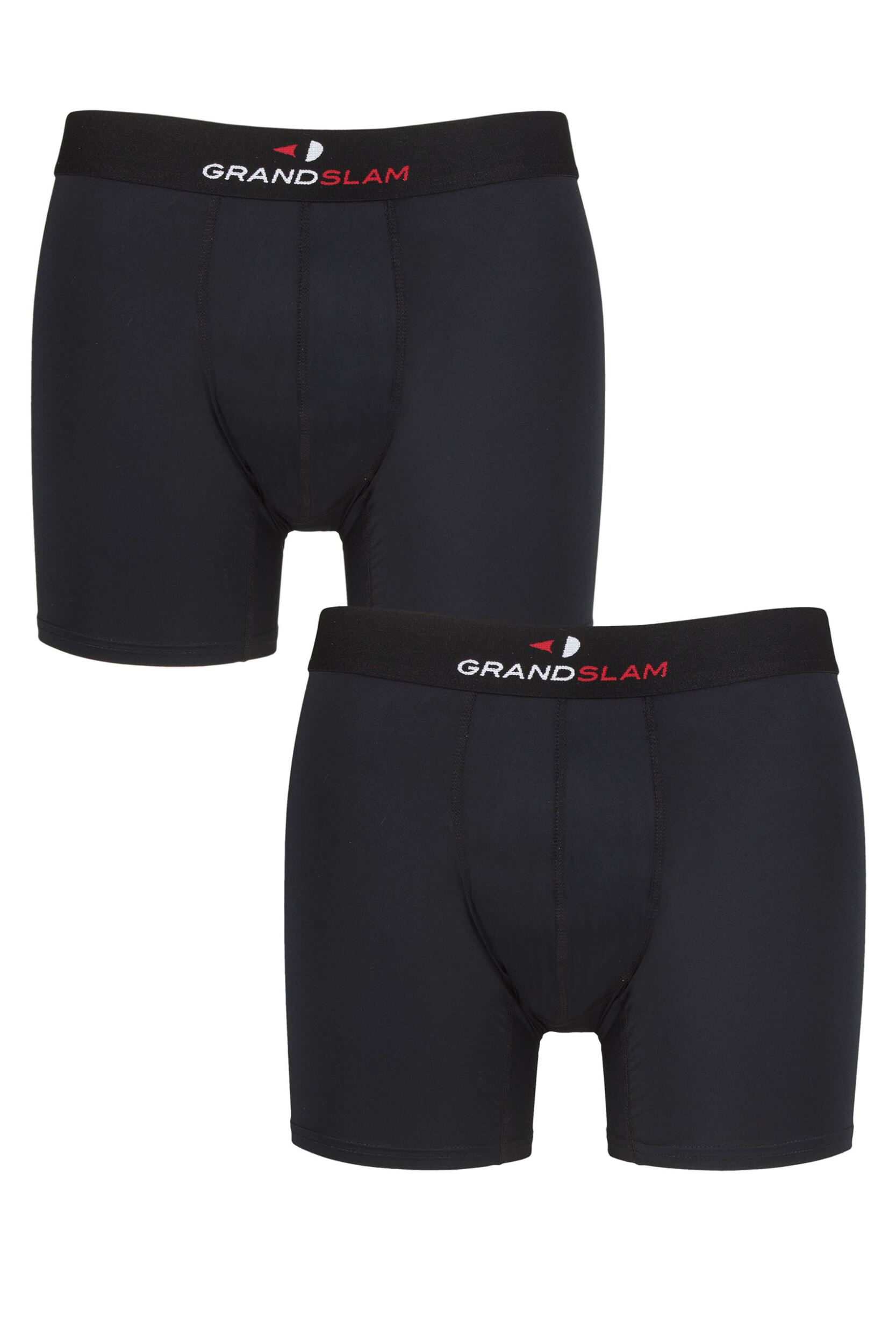Image of Mens 2 Pair GRANDSLAM Shaped Pouch Microfibre Trunks Black S
