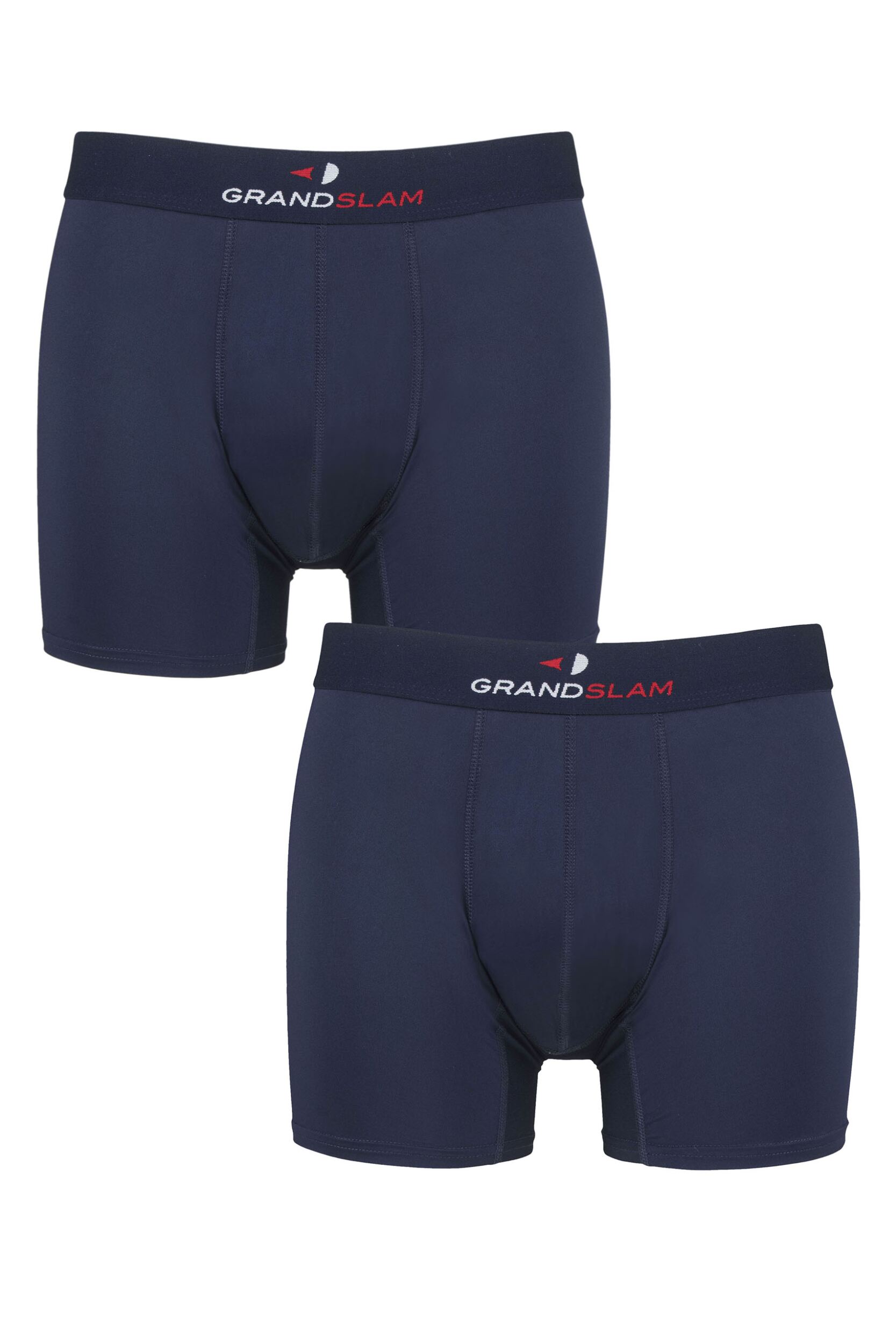 Mens 2 Pair GRANDSLAM Shaped Pouch Microfibre Trunks Navy S
