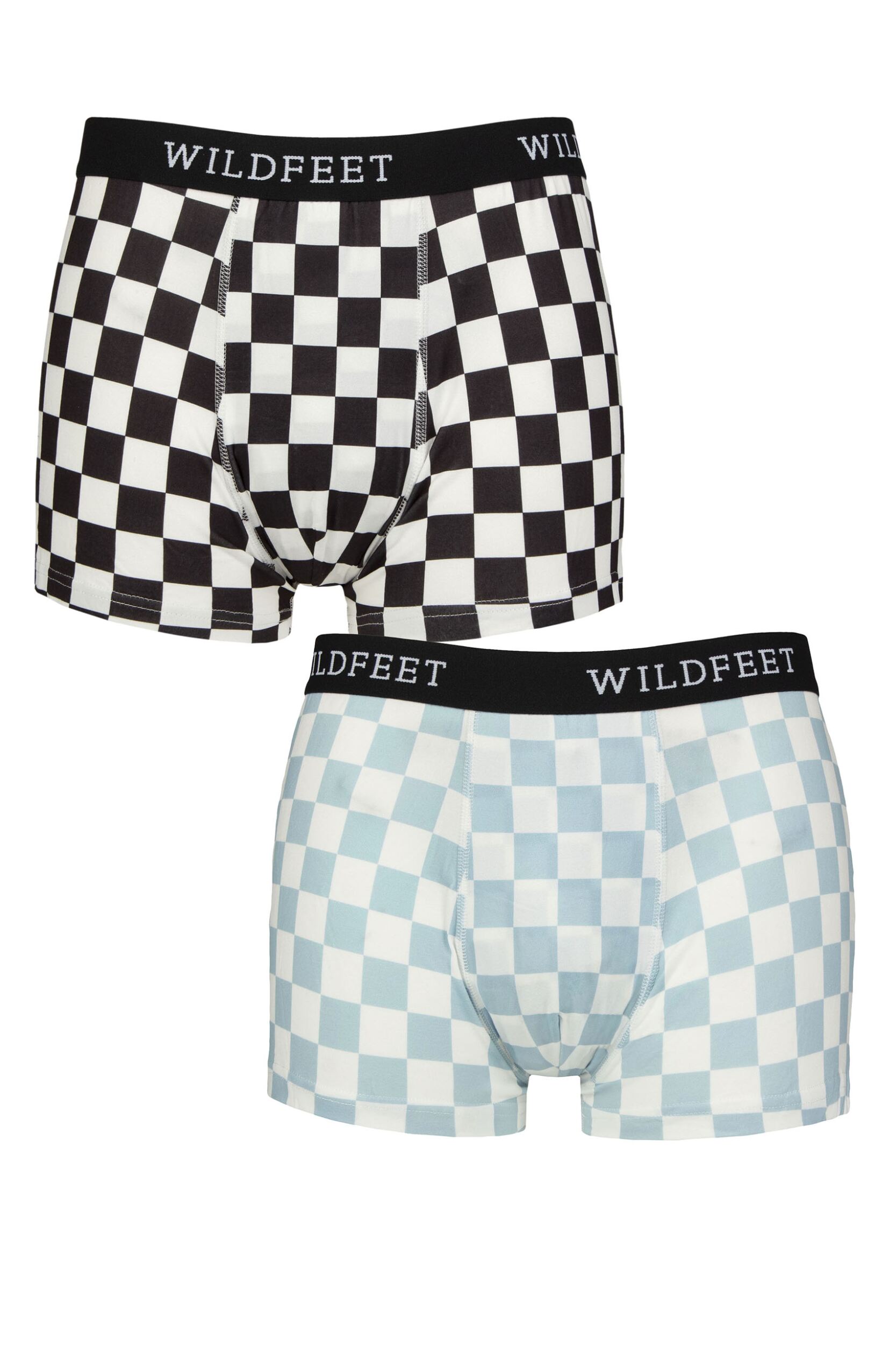 Mens 2 Pair SOCKSHOP Wildfeet Patterned Trunks Checker M