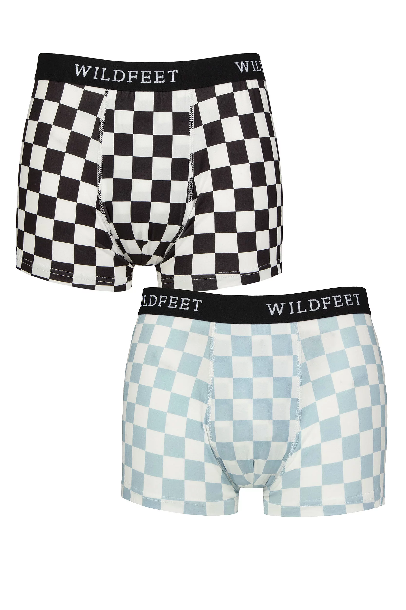 Mens 2 Pair SOCKSHOP Wildfeet Patterned Trunks Checker