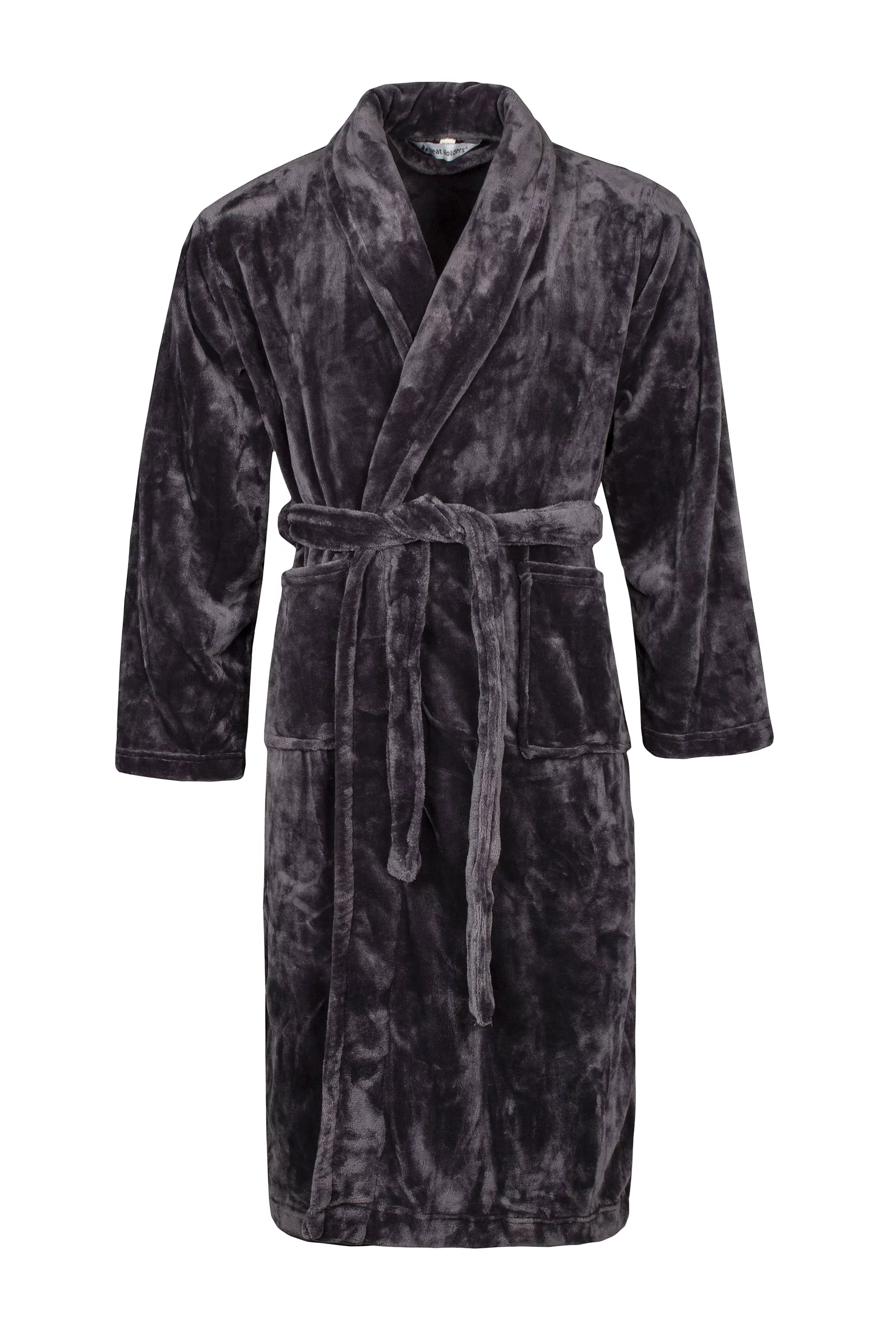 Mens 1 Pack SOCKSHOP Heat Holders Fleece Dressing Gown Antique Silver