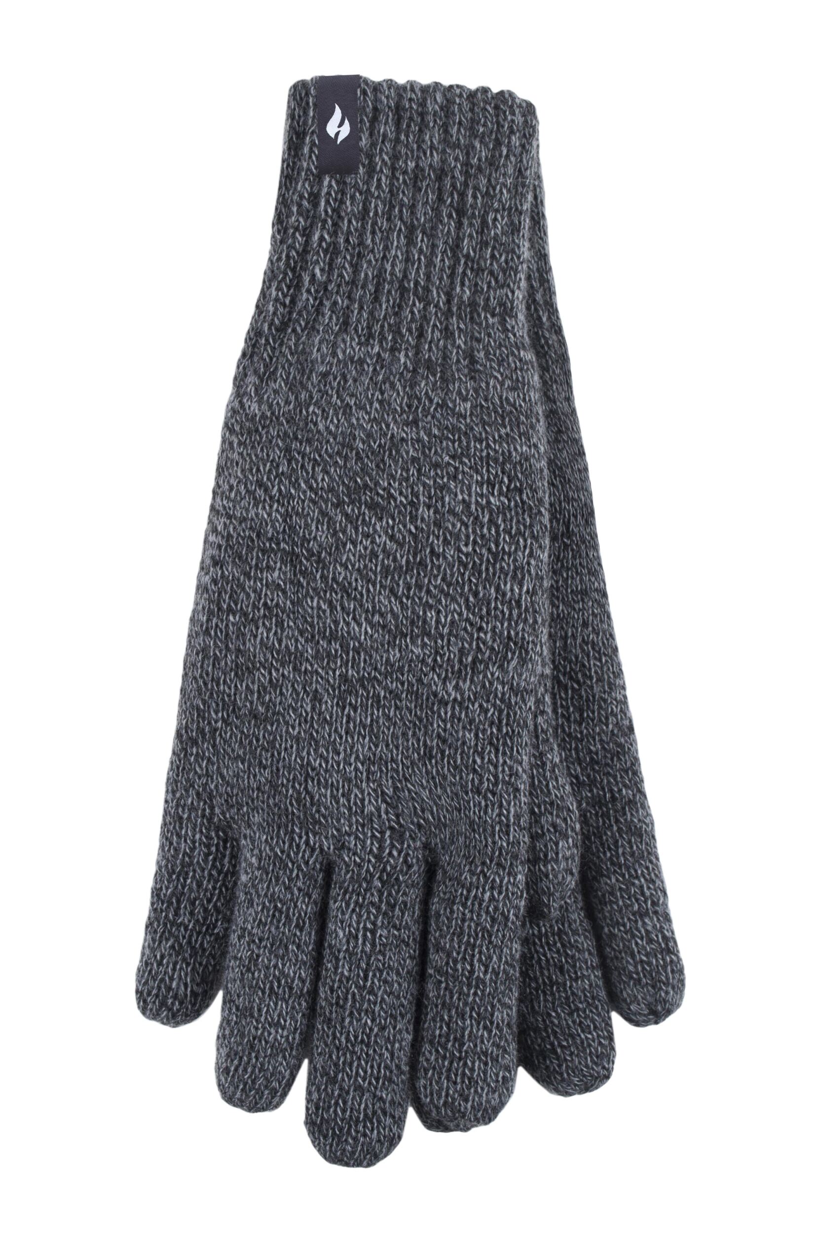 1 Pair Charcoal 2.3 Tog Heatweaver Yarn Gloves Men's Medium/Large - Heat Holders