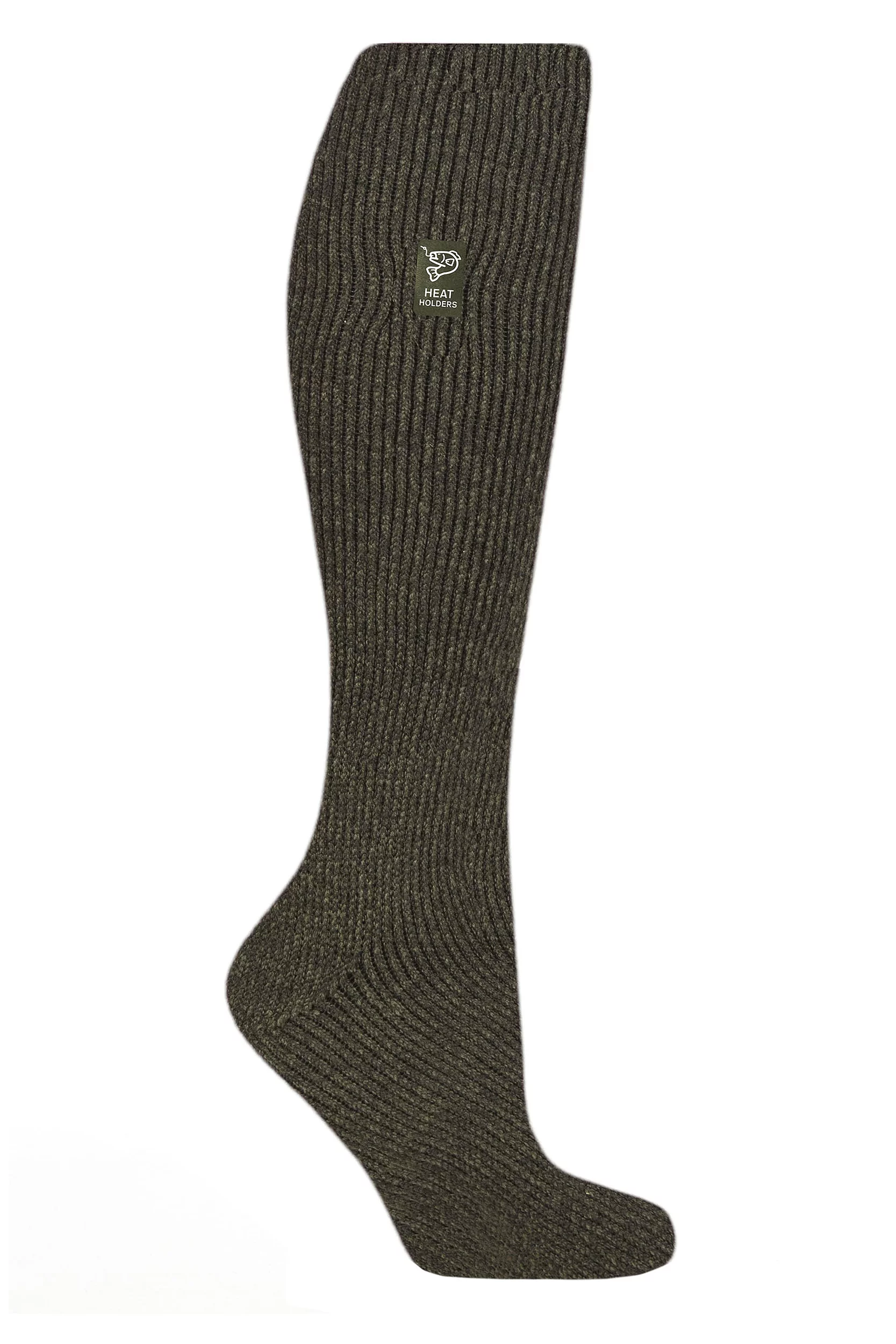 Women's 1 Pair SOCKSHOP Heat Holders Outdoor 2.3 TOG Plain Long Leg Angling Socks Forest Green 4