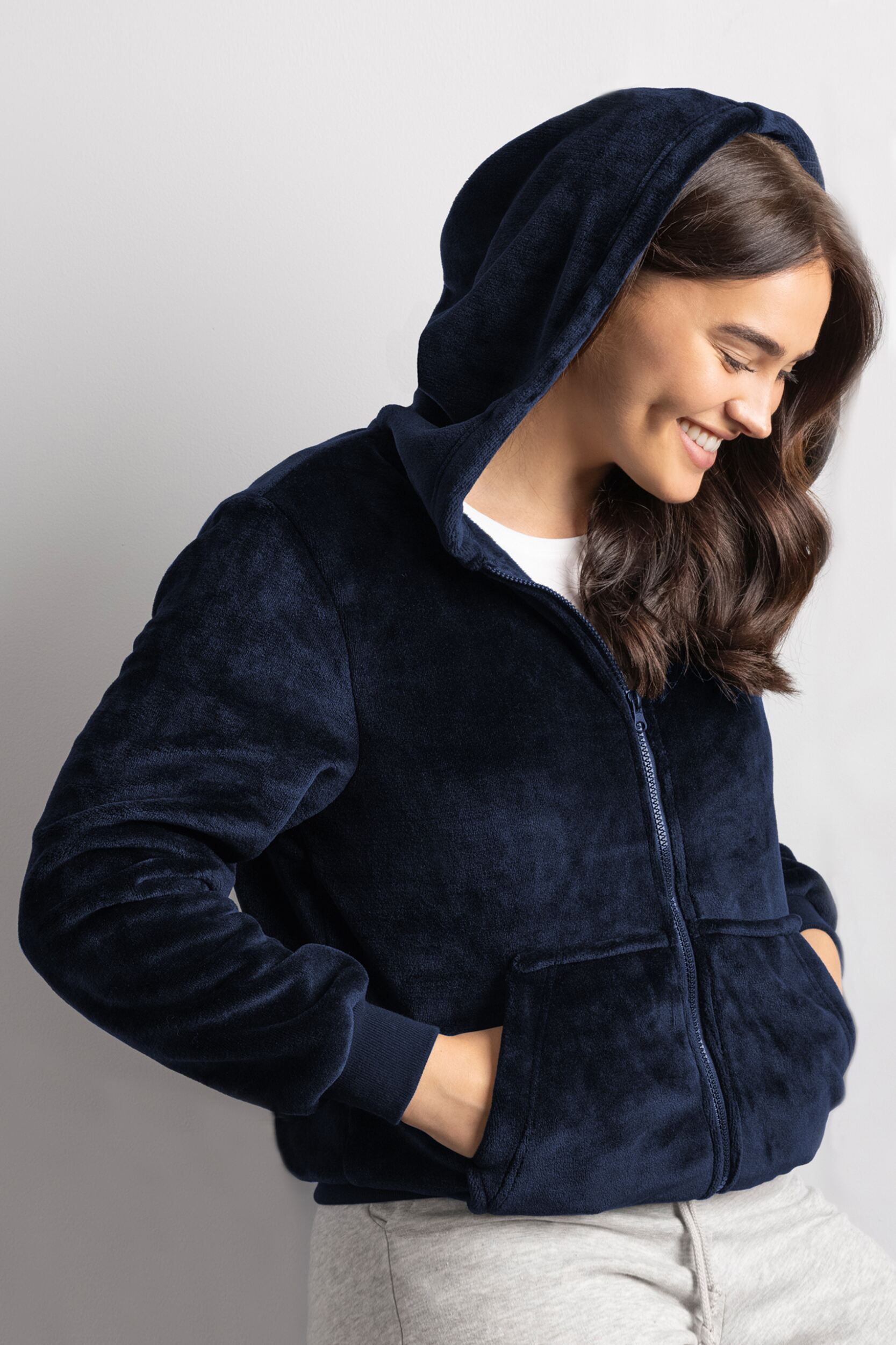 Women's 1 Pack Heat Holders Lounge Hoodie Navy M (12/14)