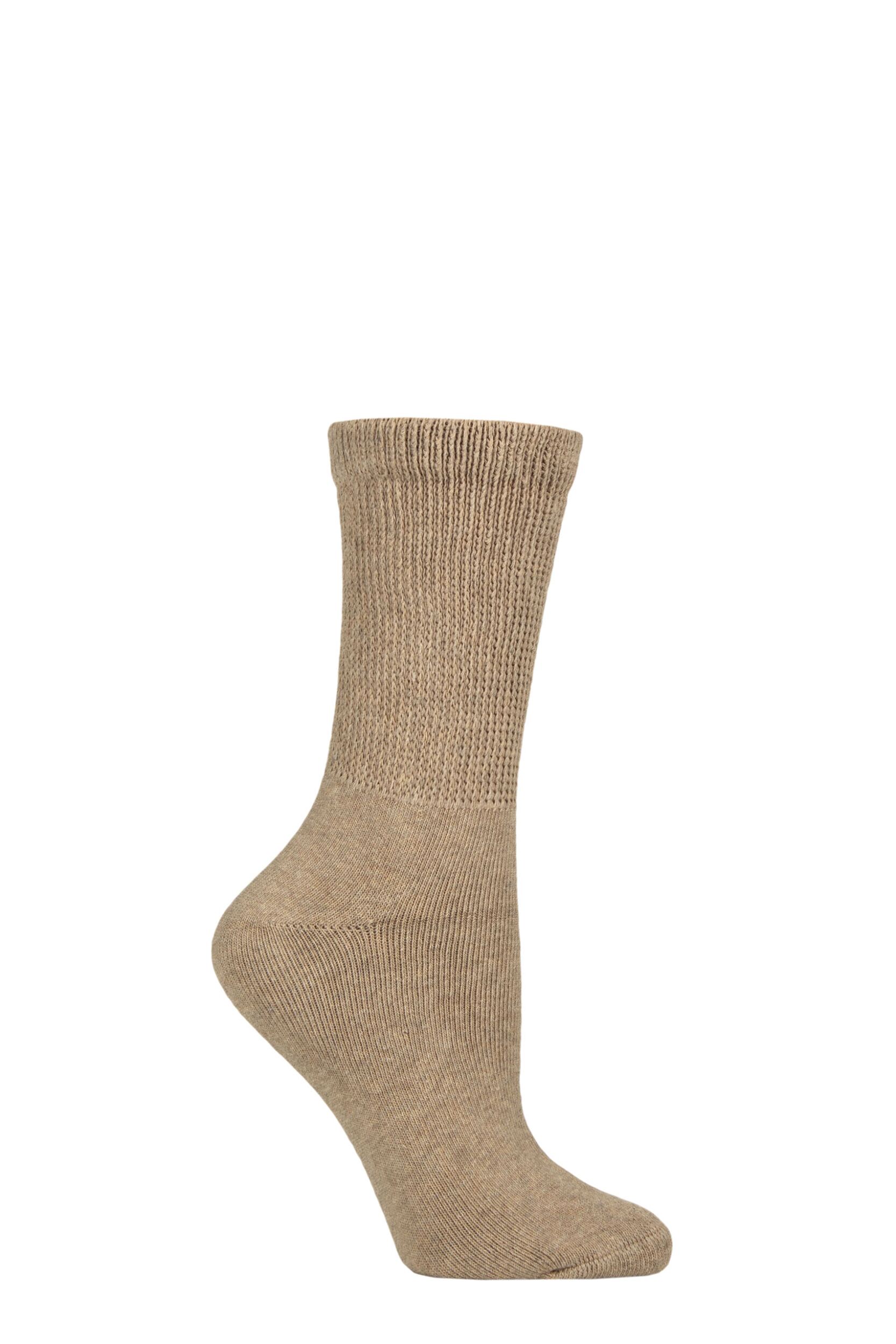 Image of 1 Pair Oatmeal Diabetic Socks Ladies - HJ Hall