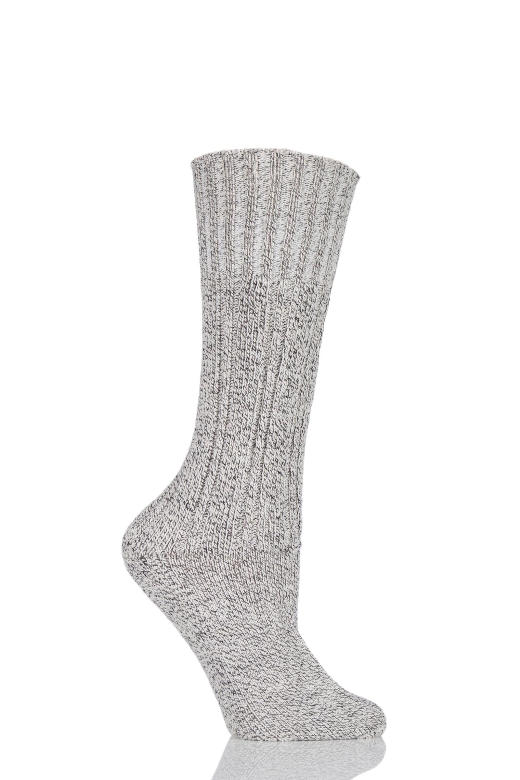 1 Pair Grey Classic Cotton Boot Socks Ladies 4-7 Ladies - HJ Hall