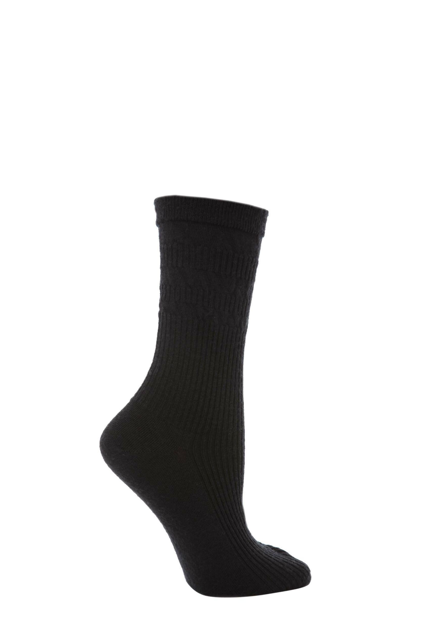 Image of 1 Pair Black Original Wool Softop Socks Ladies - HJ Hall