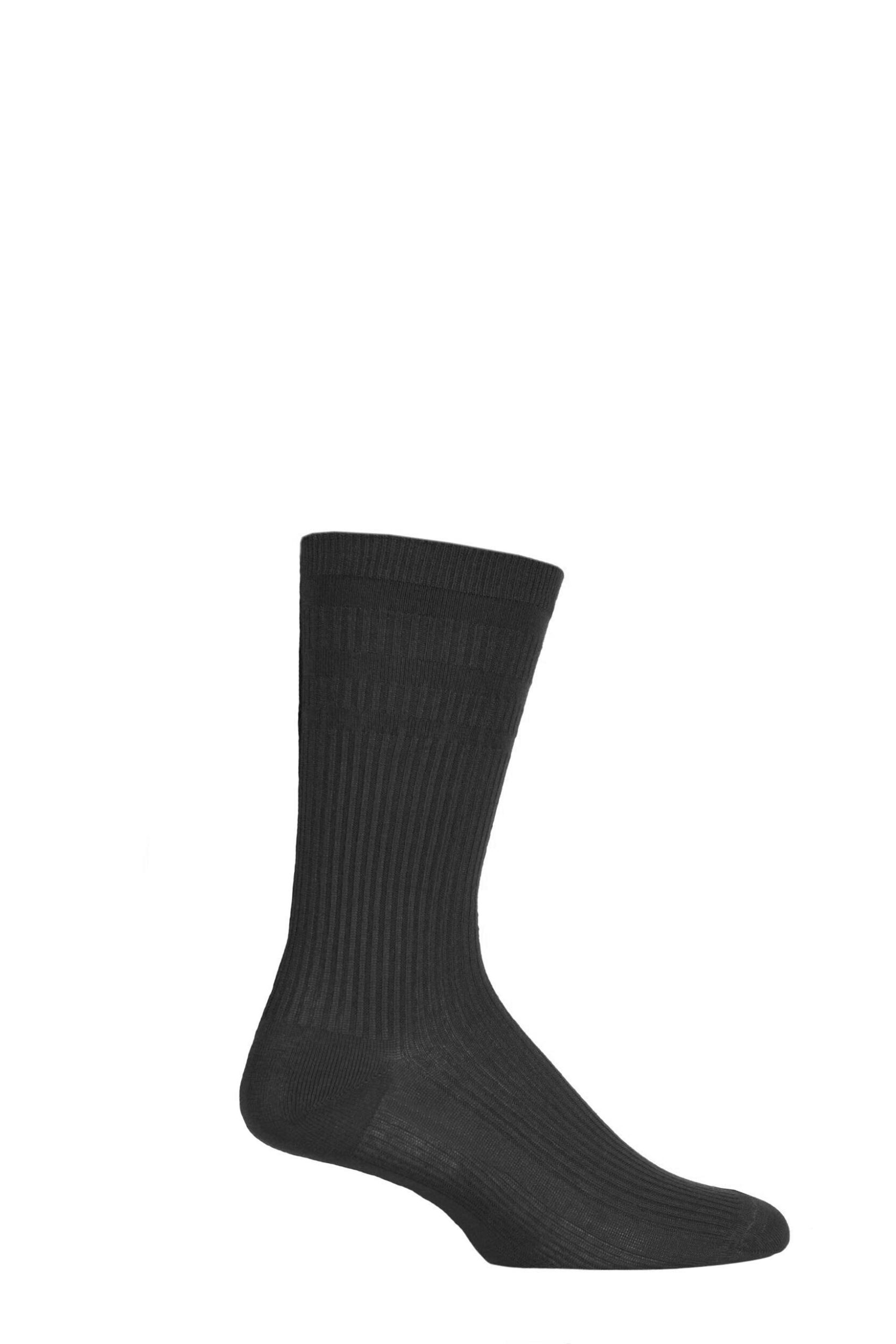Image of 1 Pair Black Bamboo Softop Socks Mens - HJ Hall