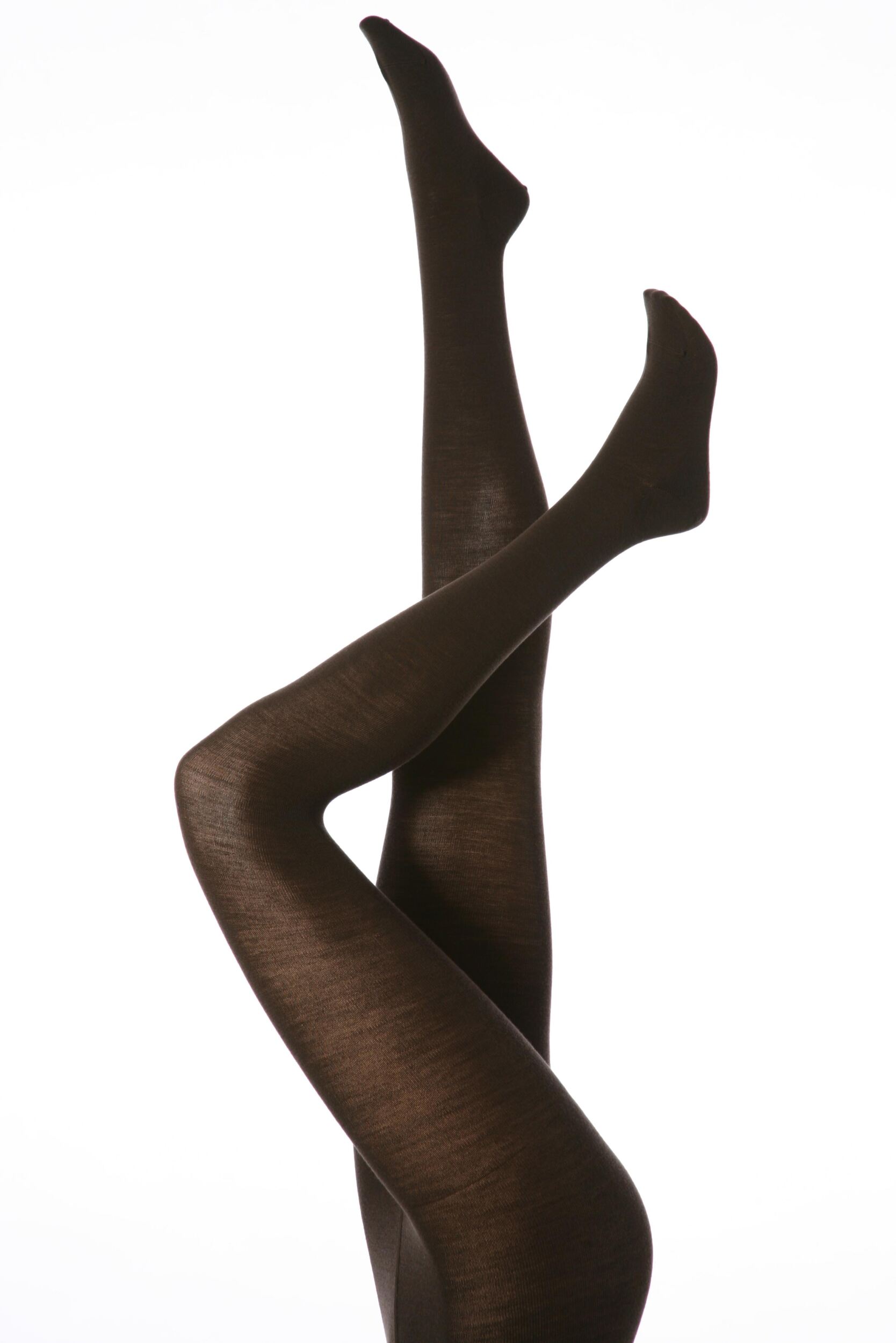 1 Pair Dark Brown Soft Merino Wool Tights Ladies Large - Falke